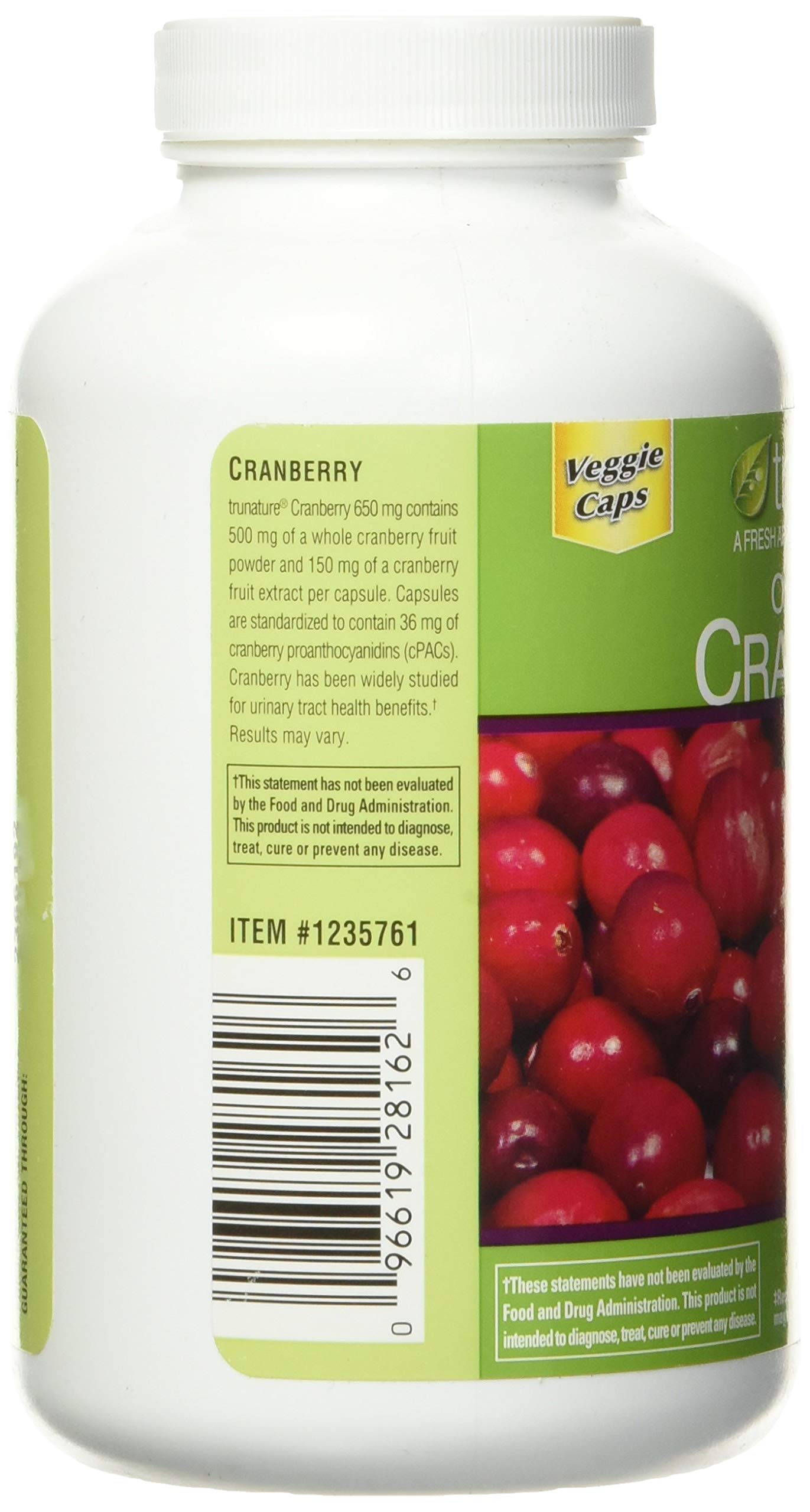 Foto 4 pulgar | Suplemento Trunature Cranberry 650 Mg 140 Cápsulas Vegetarianas - Venta Internacional.