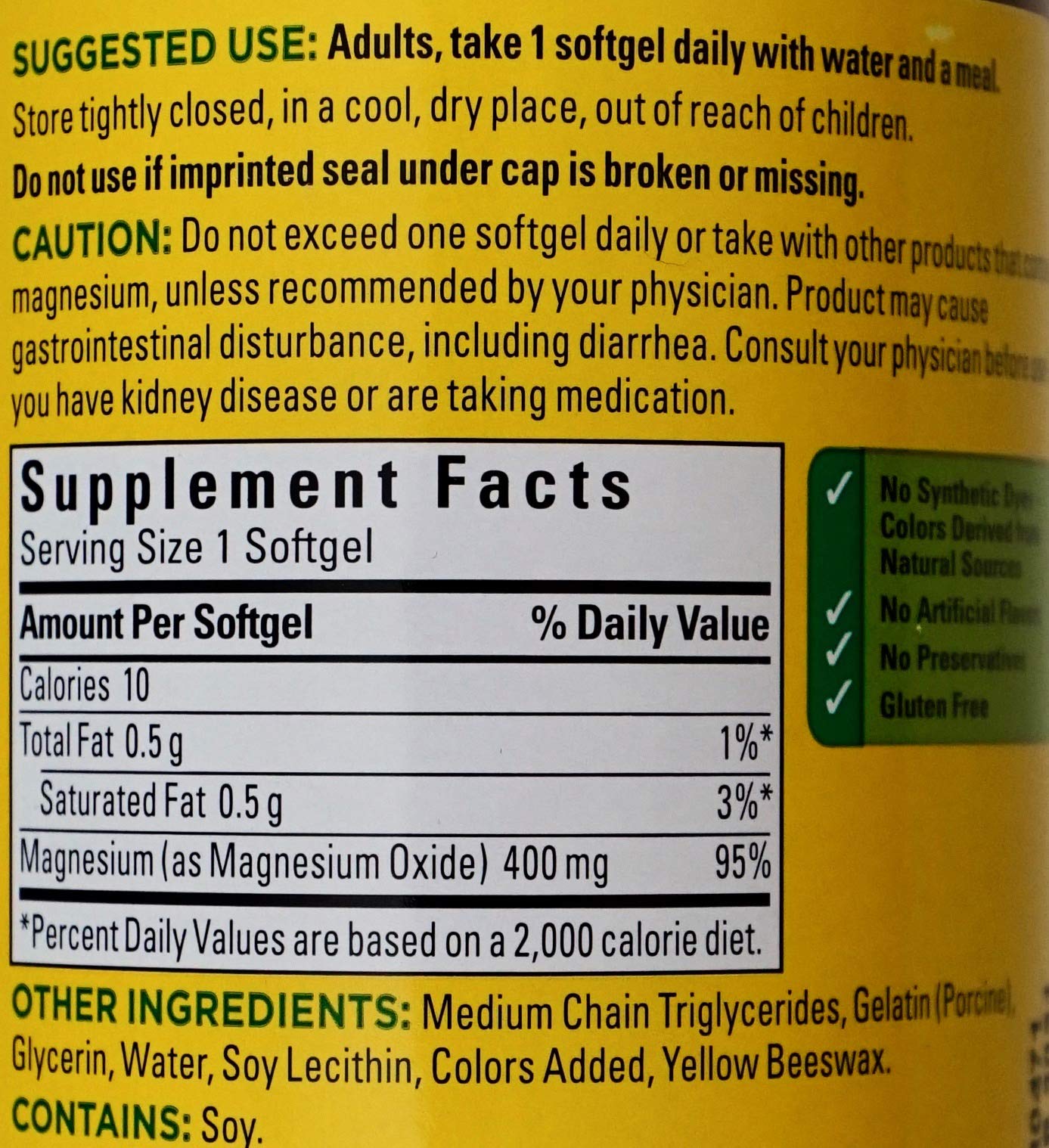 Foto 3 pulgar | Suplemento Nature Made Extra Strength Magnesio 400 Mg 180 Cápsulas Blandas - Venta Internacional.