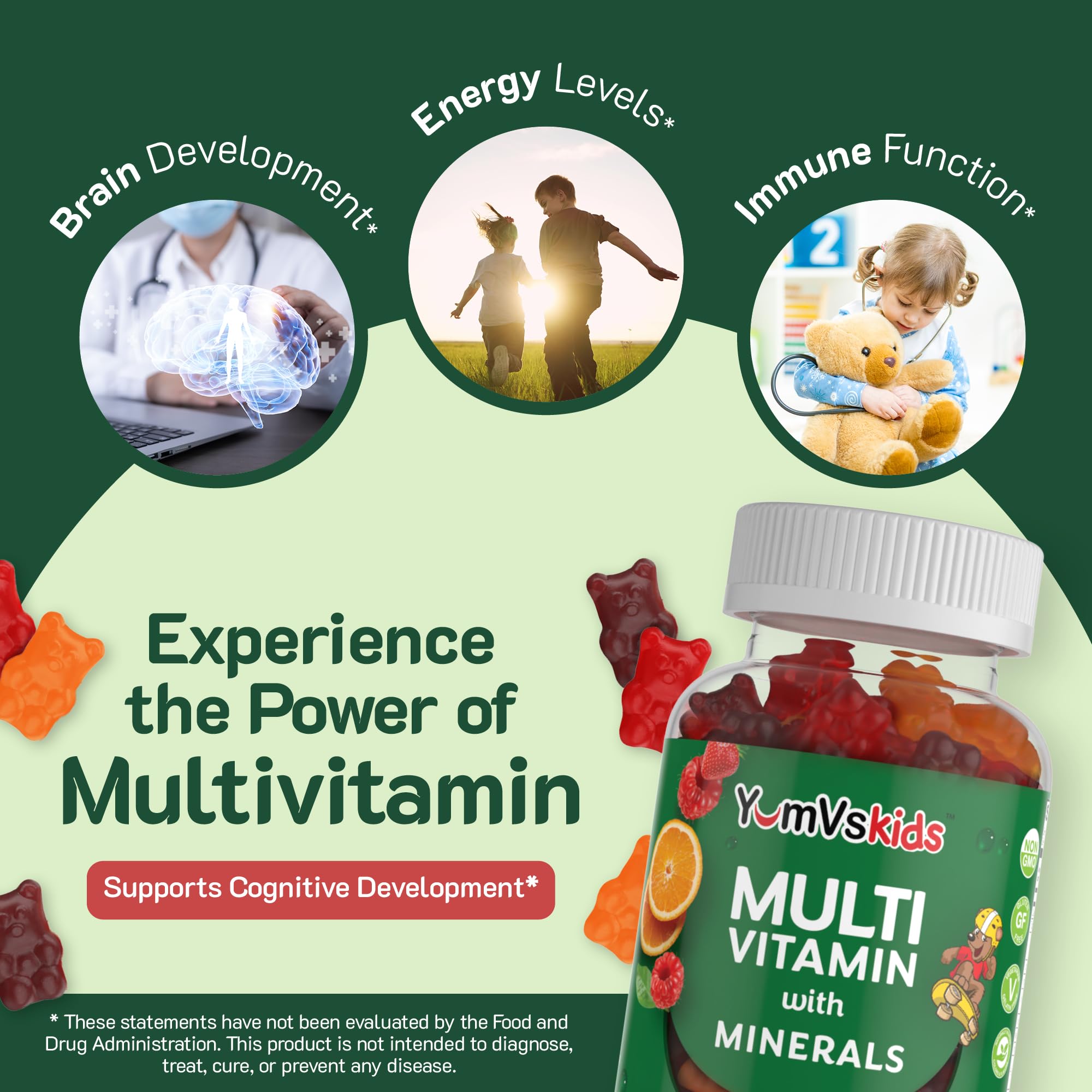 Foto 5 | Gomitas Multivitamínicas Yum-v's Yumvs Kids  60 Unidades - Venta Internacional.