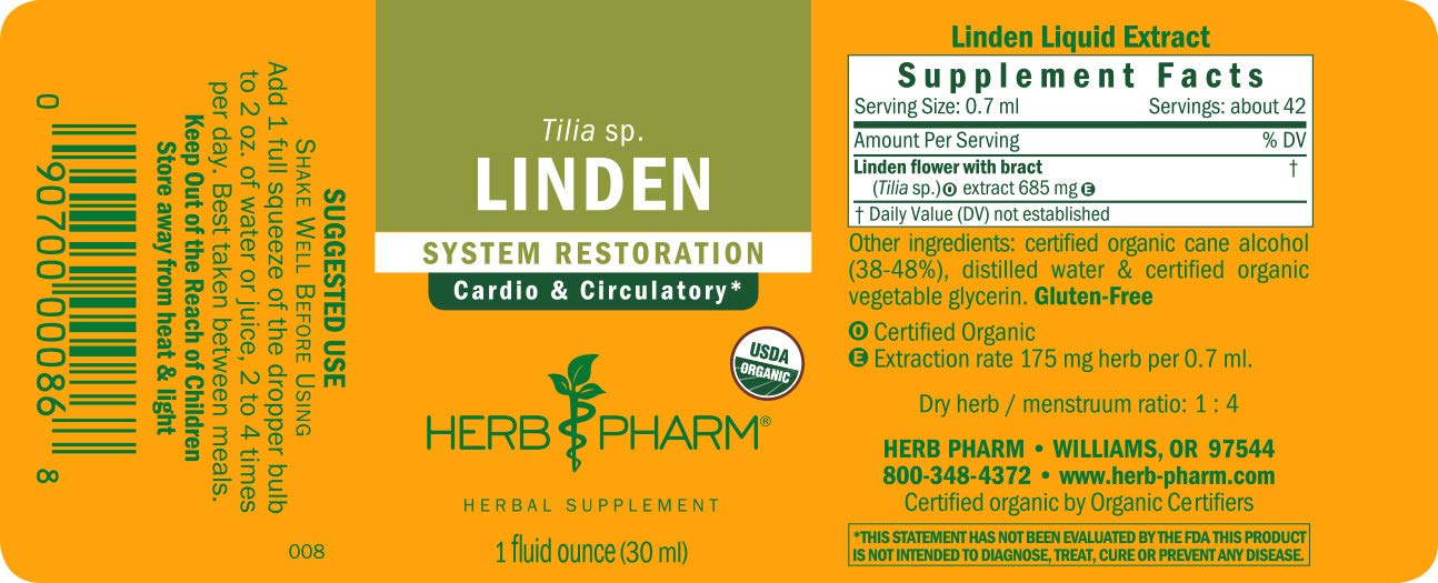 Foto 6 pulgar | Suplemento Herb Pharm  Extracto Líquido De Tilo  30 Ml - Venta Internacional.