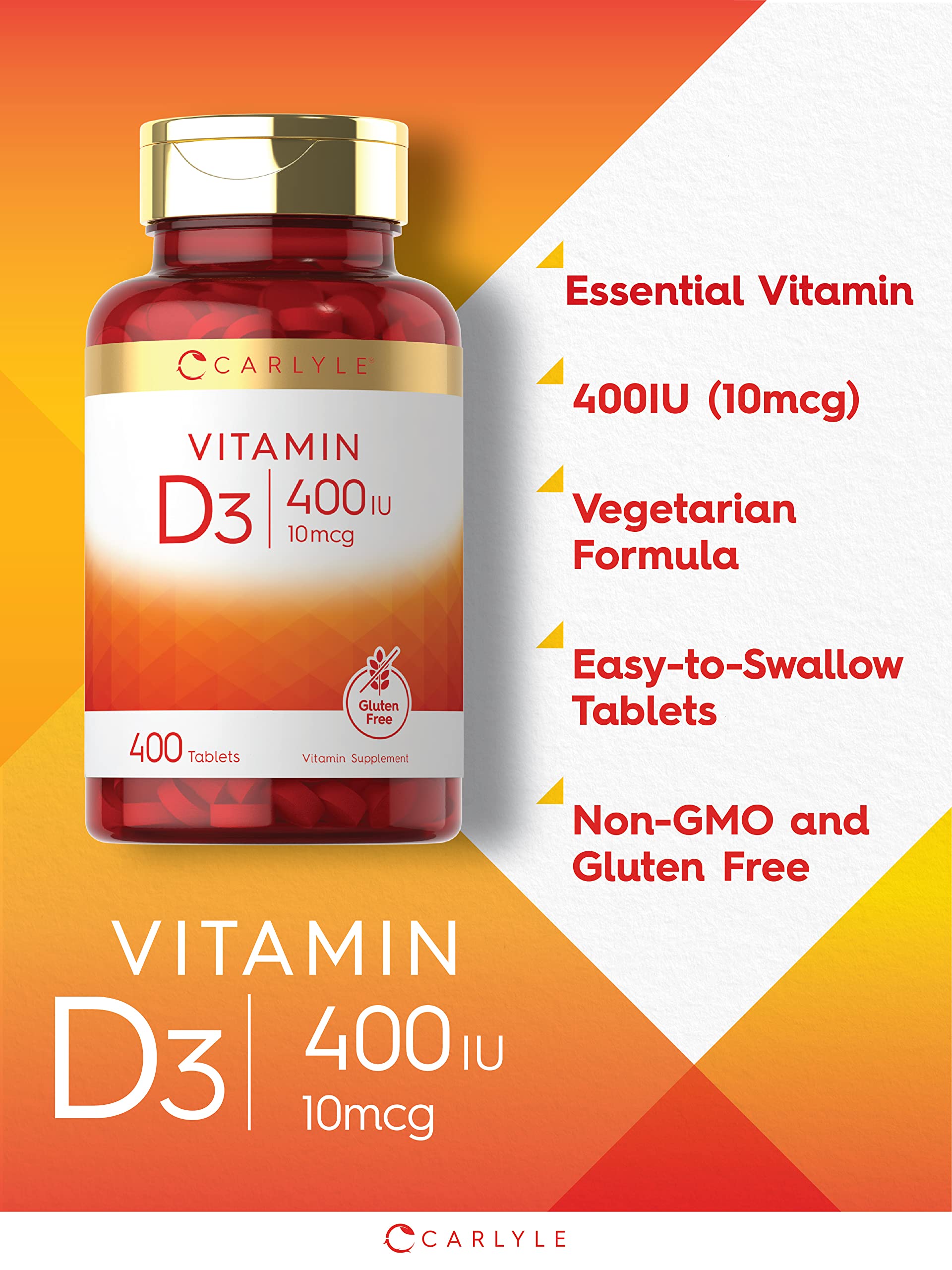 Foto 3 | Suplemento De Vitamina D Carlyle Vitamina D3 400 Comprimidos - Venta Internacional.