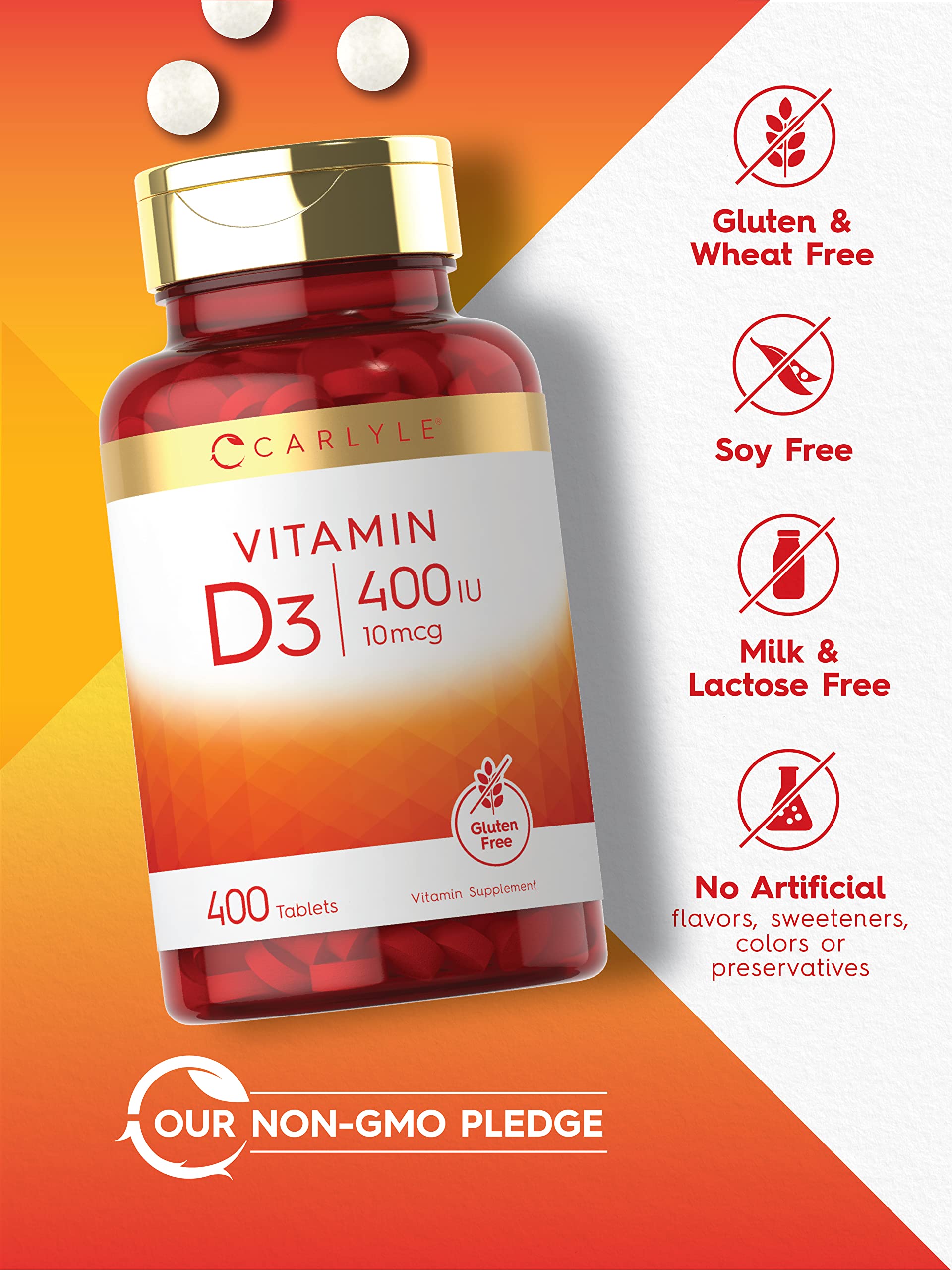 Foto 5 pulgar | Suplemento De Vitamina D Carlyle Vitamina D3 400 Comprimidos - Venta Internacional.