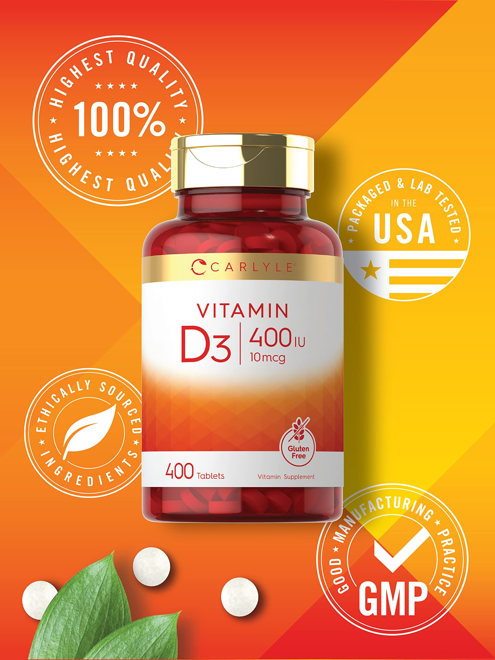 Foto 5 | Suplemento De Vitamina D Carlyle Vitamina D3 400 Comprimidos - Venta Internacional.