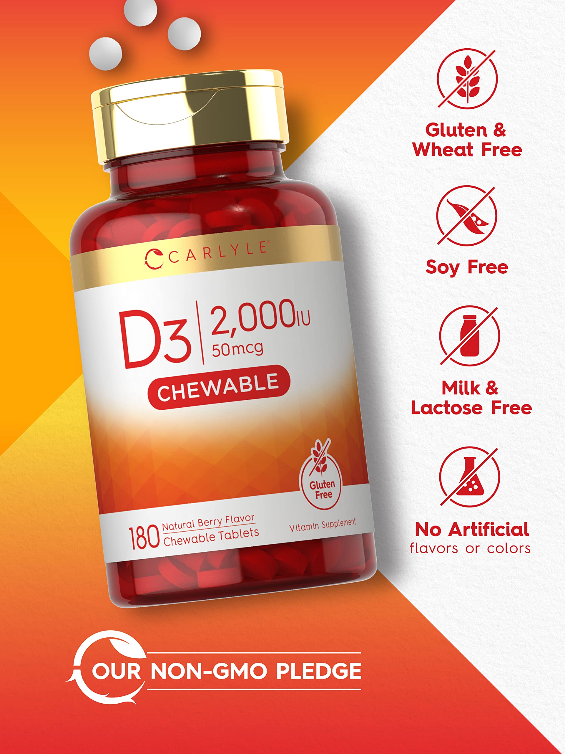 Foto 4 | Suplemento Carlyle De Vitamina D3 Masticable 2000 Ui (50 Mcg) X180 - Venta Internacional.