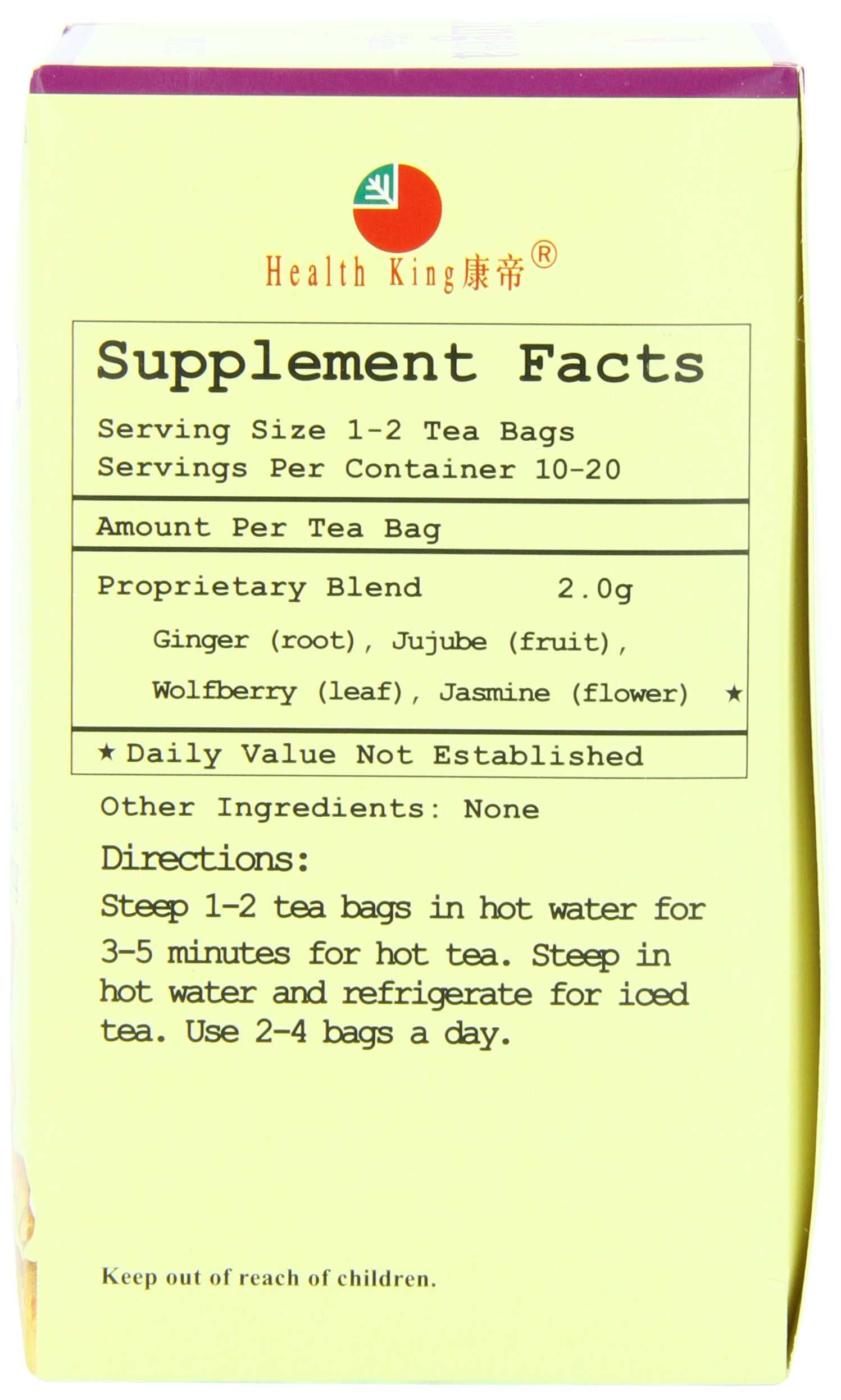 Foto 3 pulgar | Bolsitas De Té Herb Tea Health King Con Jengibre  Caja De 20 Unidades - Venta Internacional.
