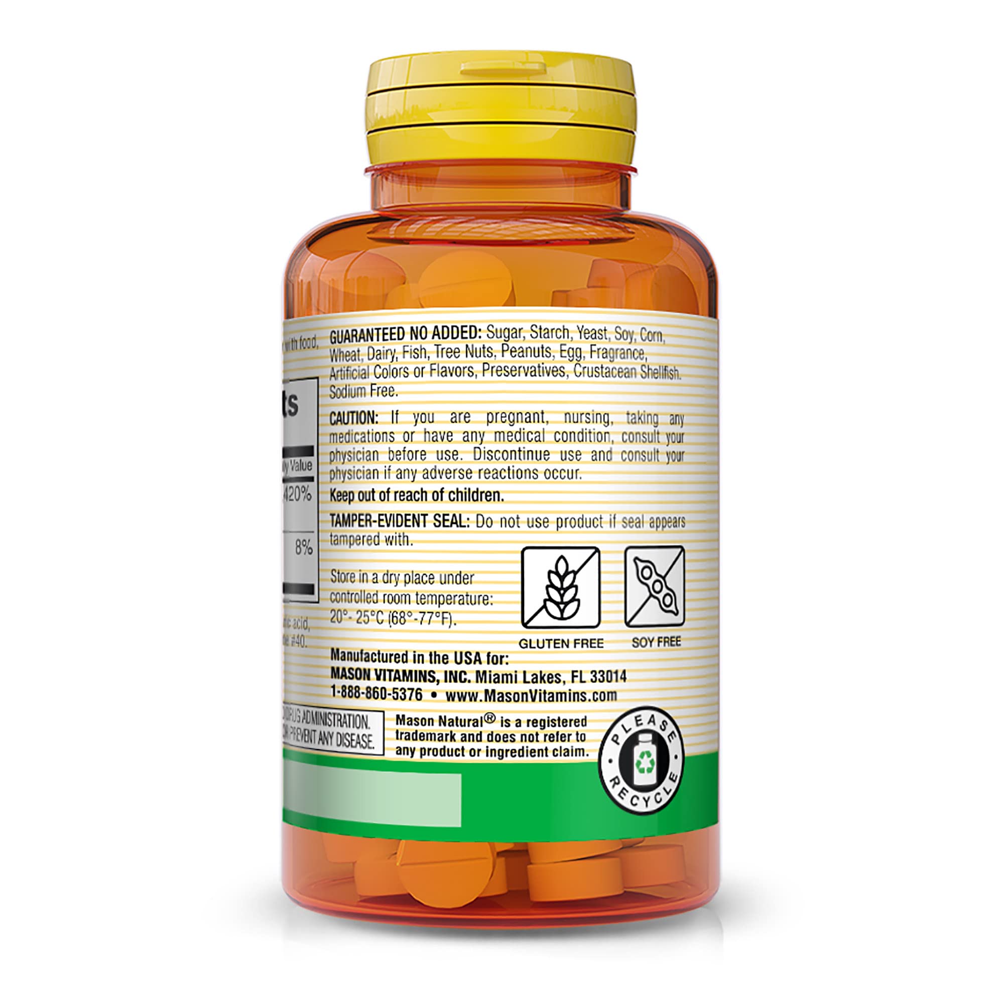Foto 4 pulgar | Suplemento Mason Natural De Vitamina B12 250 Mcg Con Calcio 100 Comprimidos - Venta Internacional.