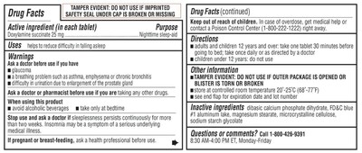 Foto 3 | Sleep Aid Kirkland Signature 192 Comprimidos Doxilamina 25 Mg - Venta Internacional.