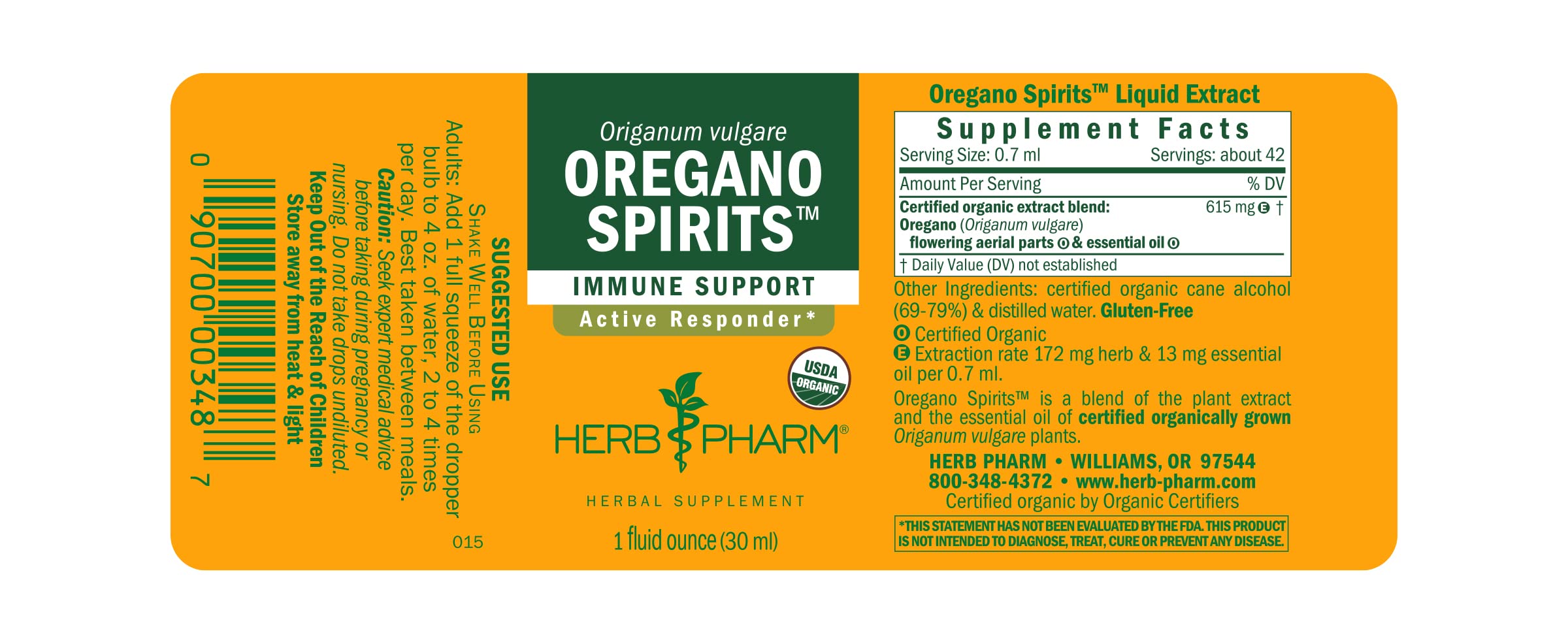 Foto 3 pulgar | Suplemento De Extracto De Licor De Orégano De Herb Pharm  30 Ml - Venta Internacional.