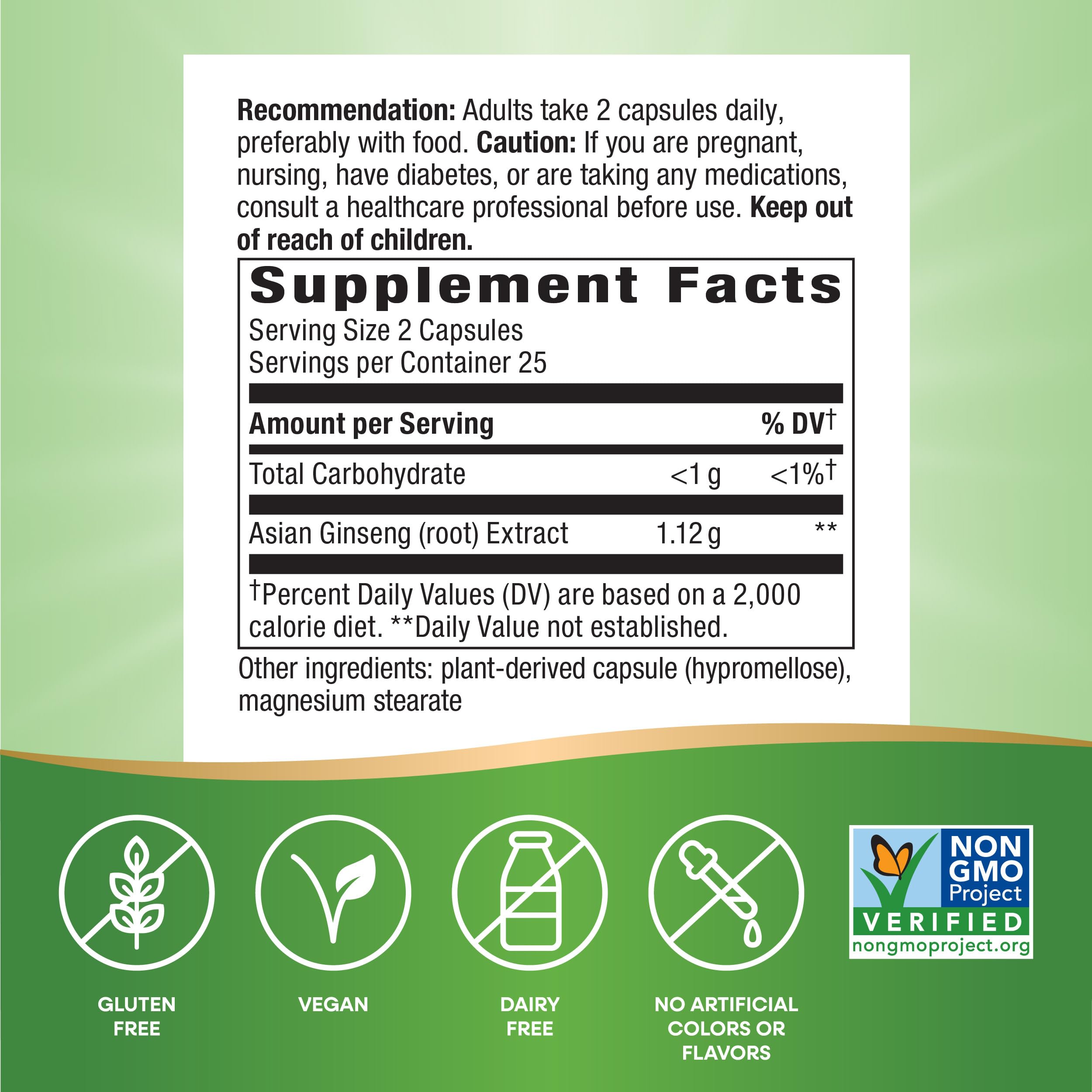 Foto 6 pulgar | Suplemento Nature's Way Con Ginseng Asiático  50 Cápsulas - Venta Internacional.