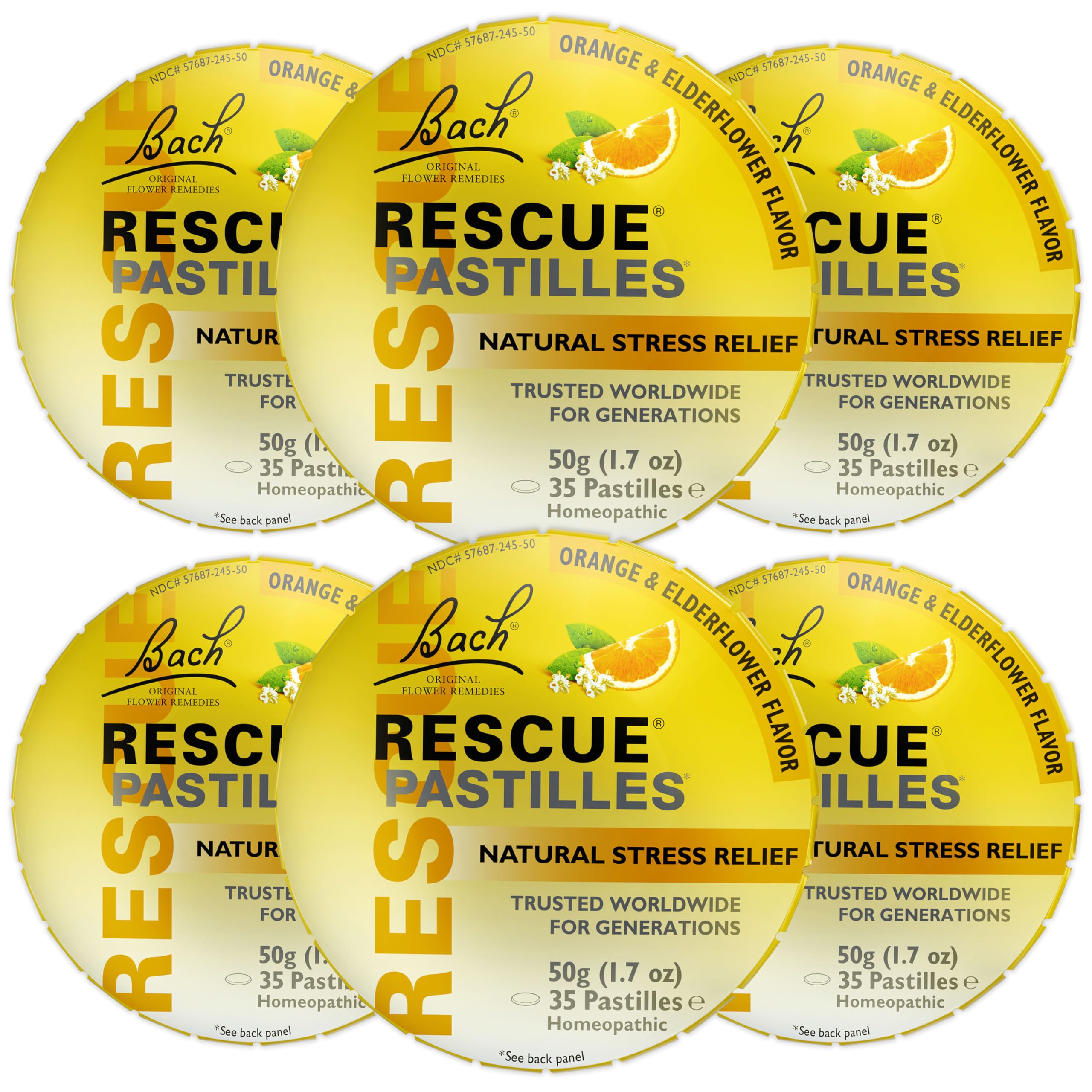 Foto 1 | Pastillas Para Chupar Rescue Bach De Naranja Y Flor De Saúco  6 Unidades - Venta Internacional.