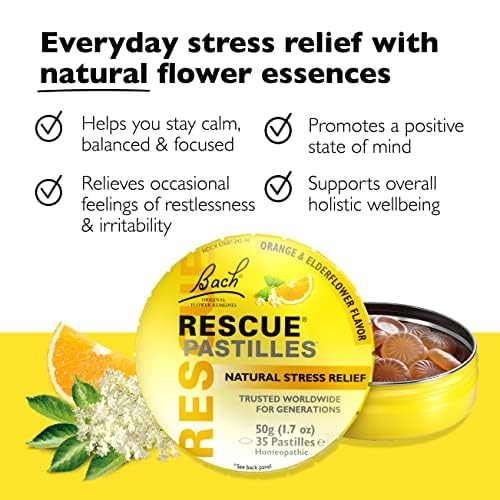 Foto 2 | Pastillas Para Chupar Rescue Bach De Naranja Y Flor De Saúco  6 Unidades - Venta Internacional.