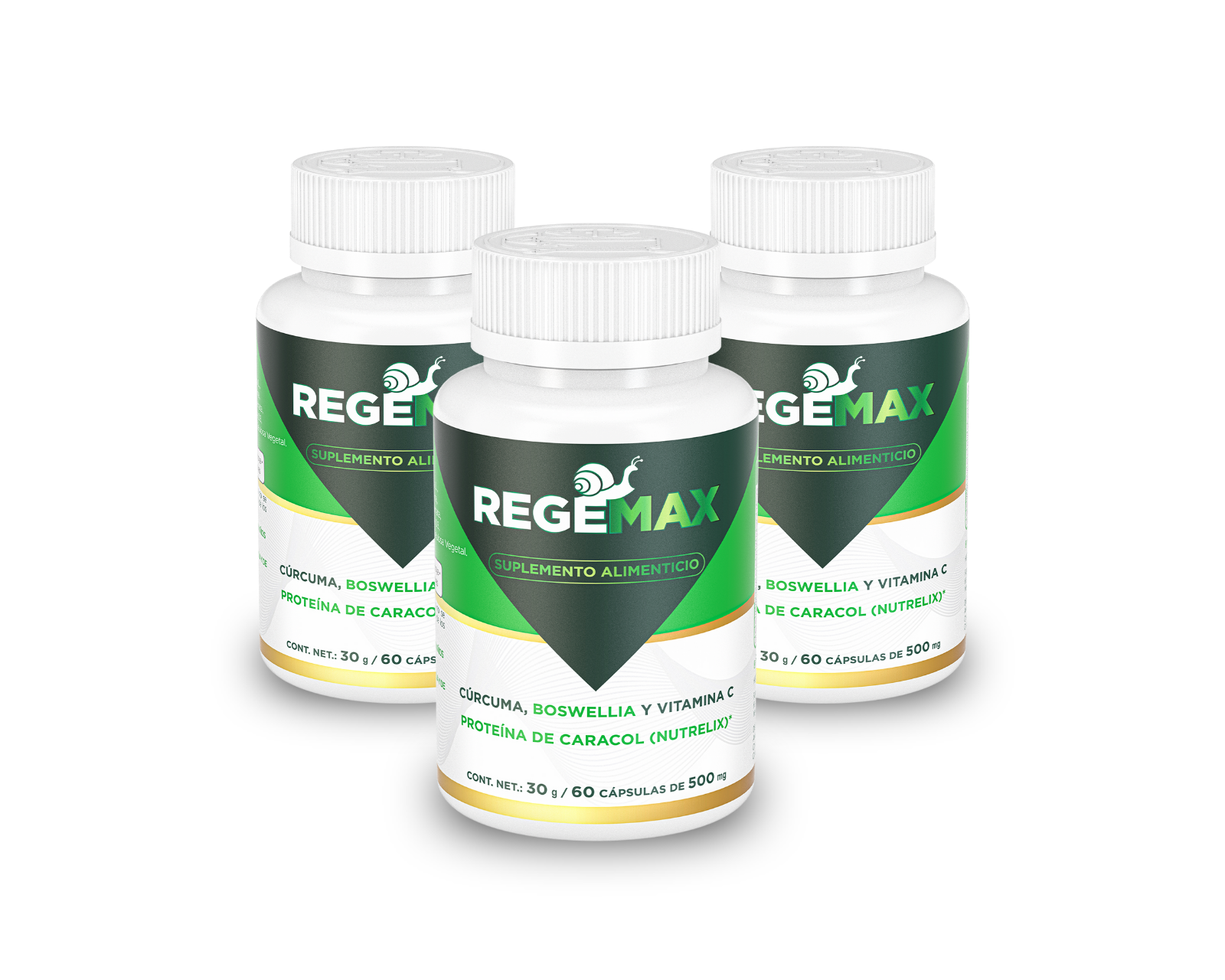 Foto 1 | Suplemento Alimenticio Regemax  Nutrelix + Boswellia Serrata + Curcuma  60 Cápsulas  30 Gr  3 Pack.