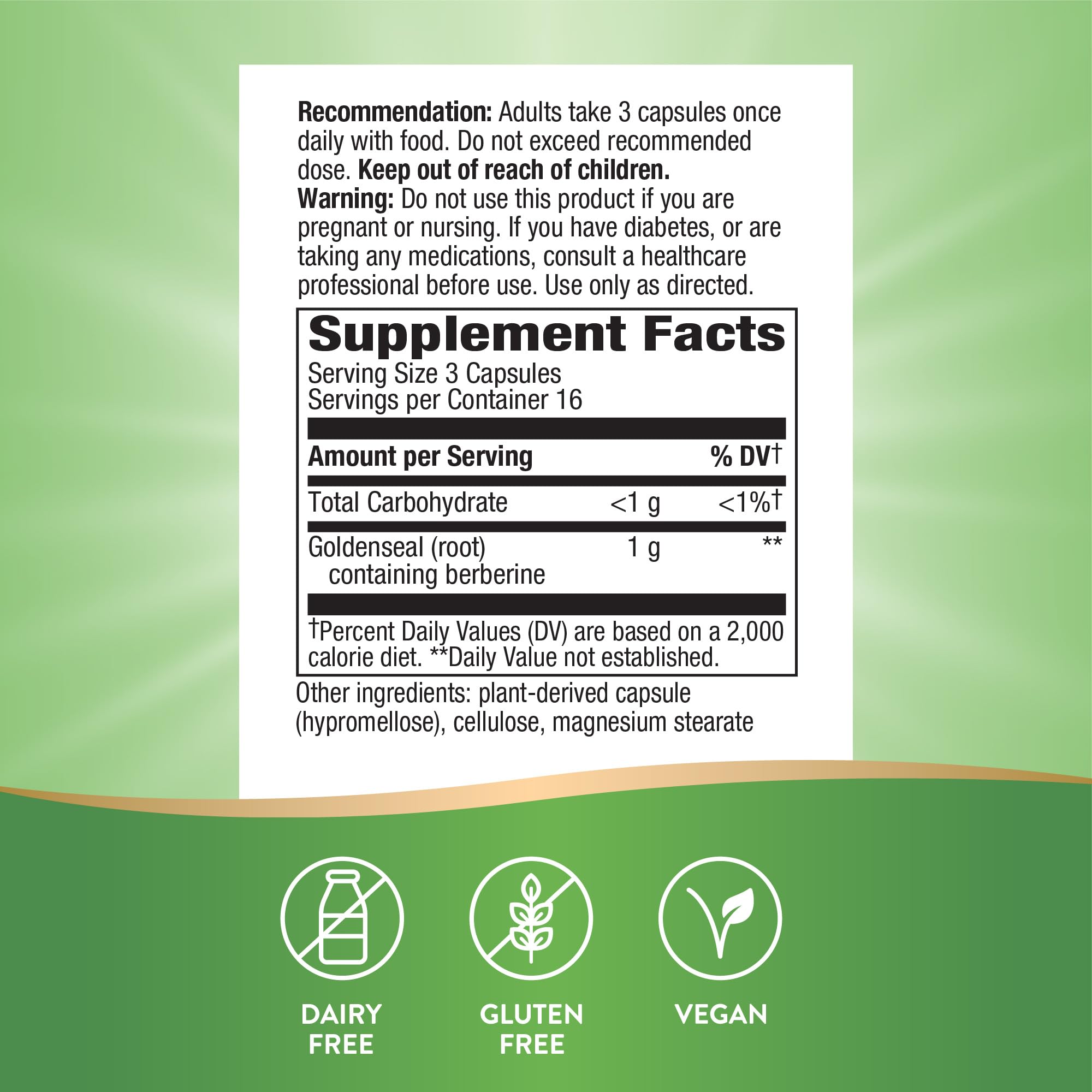 Foto 6 pulgar | Suplemento Nature's Way Goldenseal Root 50 Cápsulas - Venta Internacional.