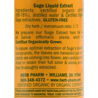 Foto 2 | Extracto Líquido Herb Pharm Sage Mental Clarity 30 Ml Orgánico - Venta Internacional.