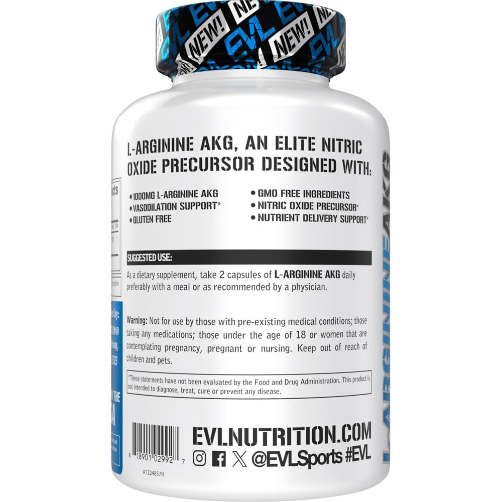 Foto 3 | Suplemento Evlution L-arginina Akg 1000 Mg - 120 Cápsulas - Venta Internacional.