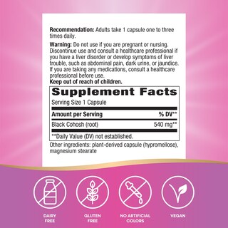 Foto 5 | Suplemento De Raíz De Cohosh Negro De Nature's Way 540 Mg 100 Cápsulas - Venta Internacional.