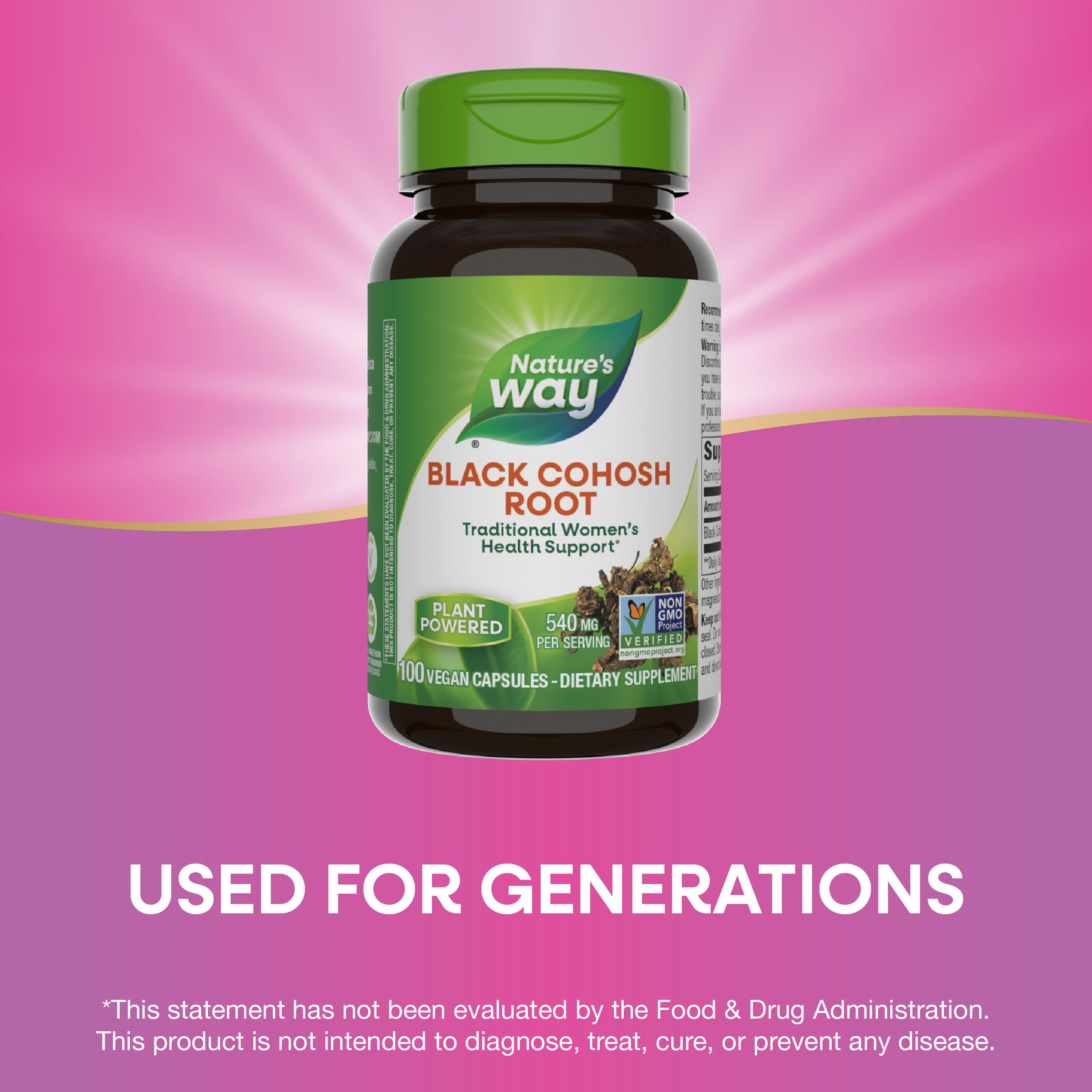 Foto 7 pulgar | Suplemento De Raíz De Cohosh Negro De Nature's Way 540 Mg 100 Cápsulas - Venta Internacional.
