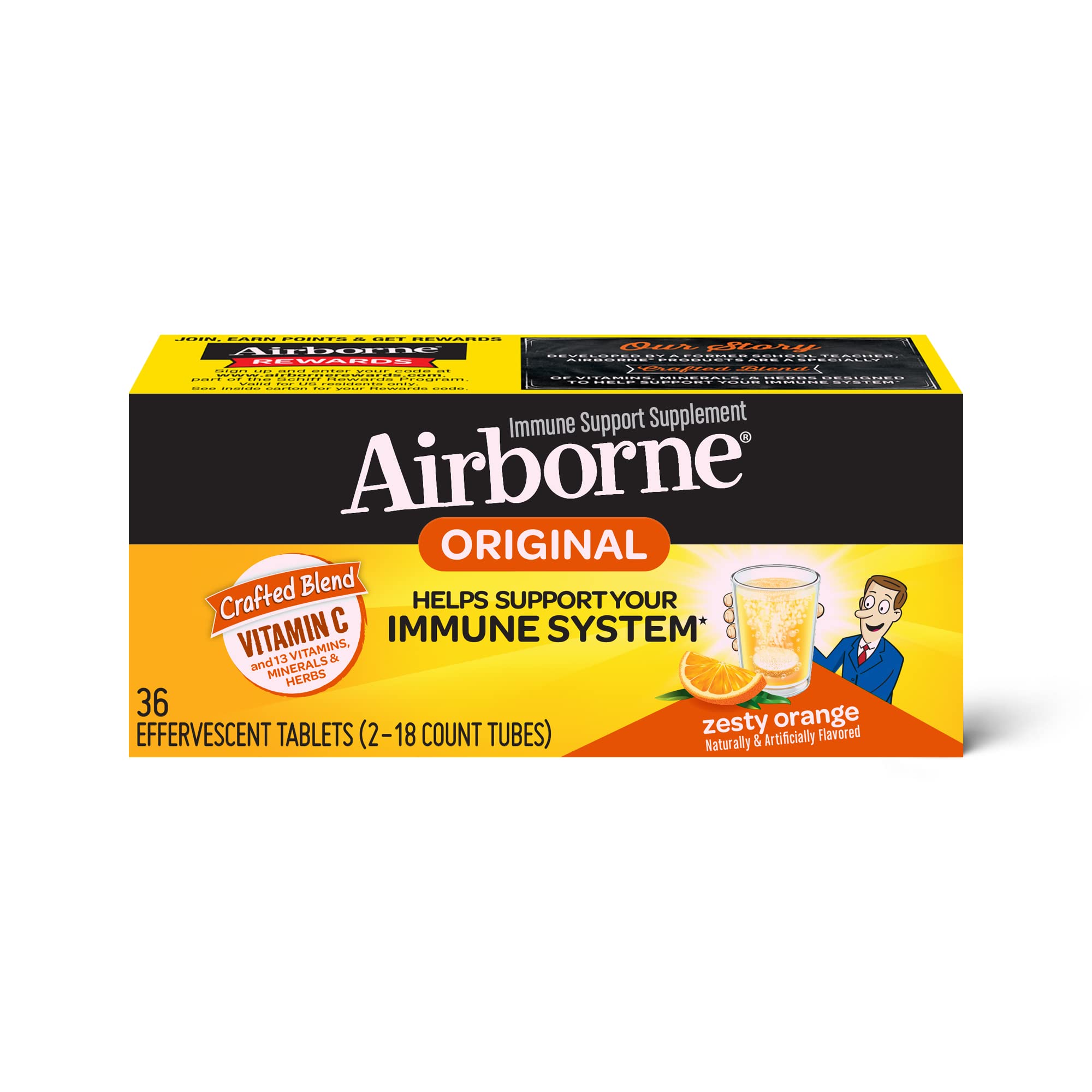 Foto 2 pulgar | Tabletas Efervescentes Airborne De 1000 Mg De Vitamina C Con Zinc - Venta Internacional.