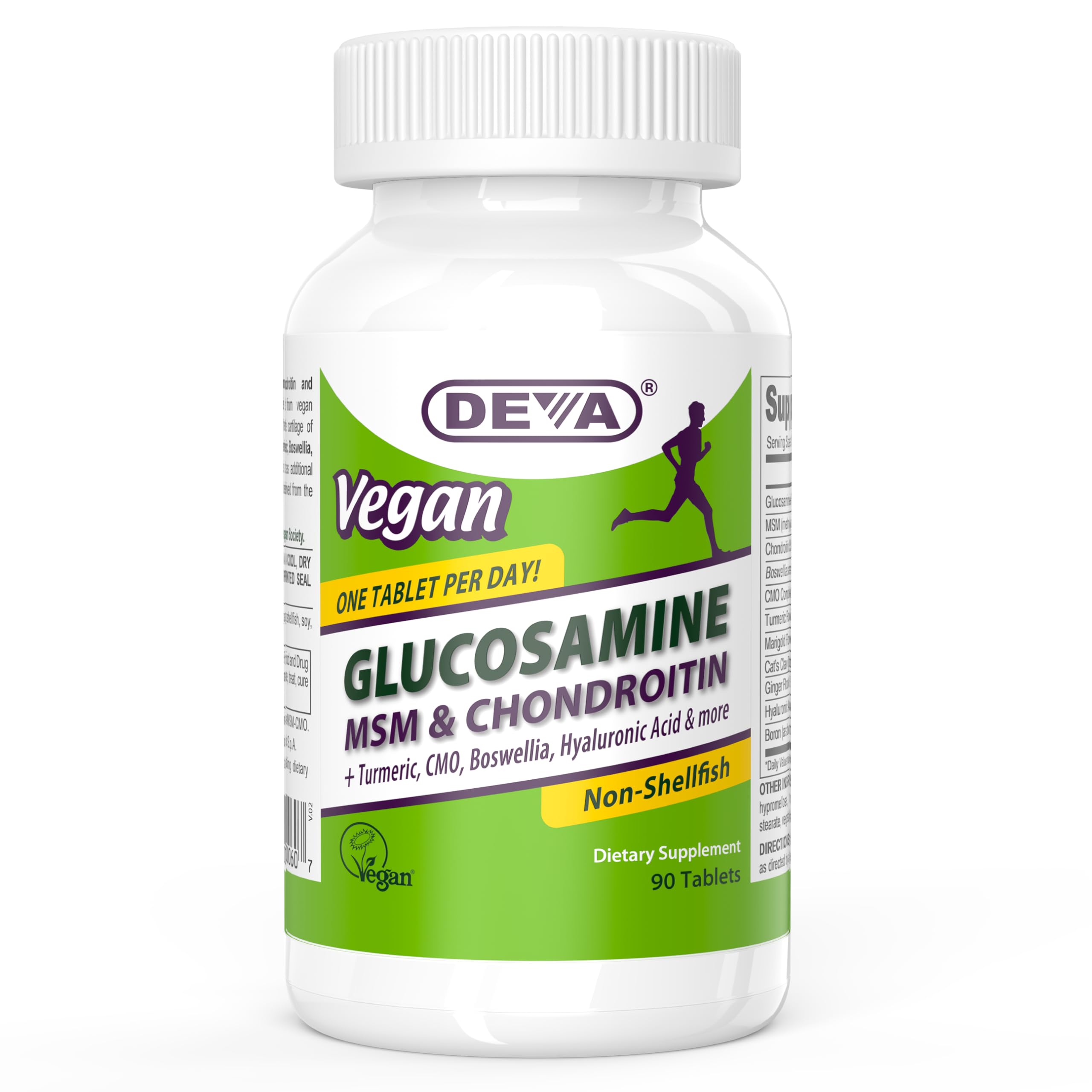 Foto 2 pulgar | Suplemento Deva Glucosamina Vegana Msm Y Condroitina 90 Comprimidos - Venta Internacional.