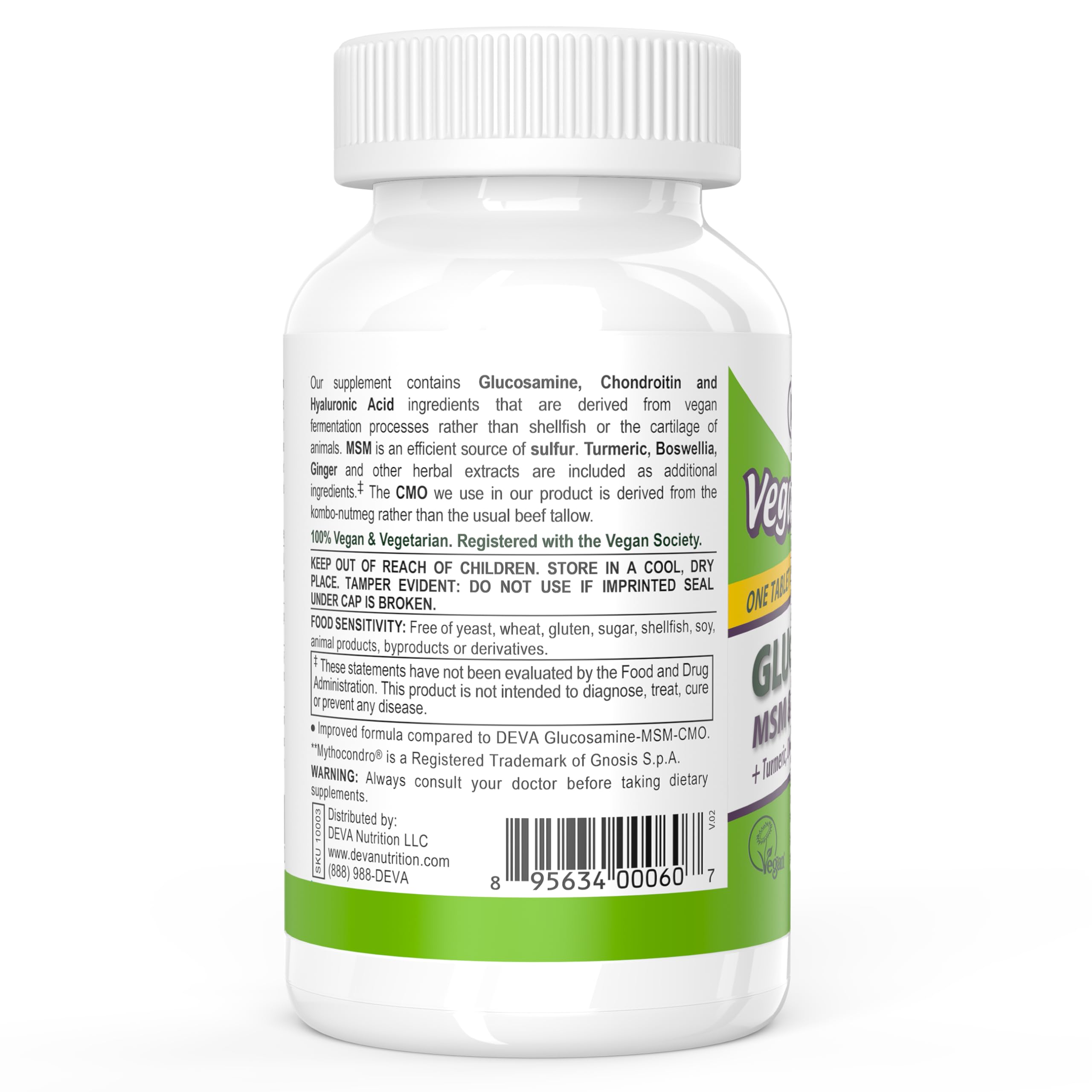 Foto 5 pulgar | Suplemento Deva Glucosamina Vegana Msm Y Condroitina 90 Comprimidos - Venta Internacional.