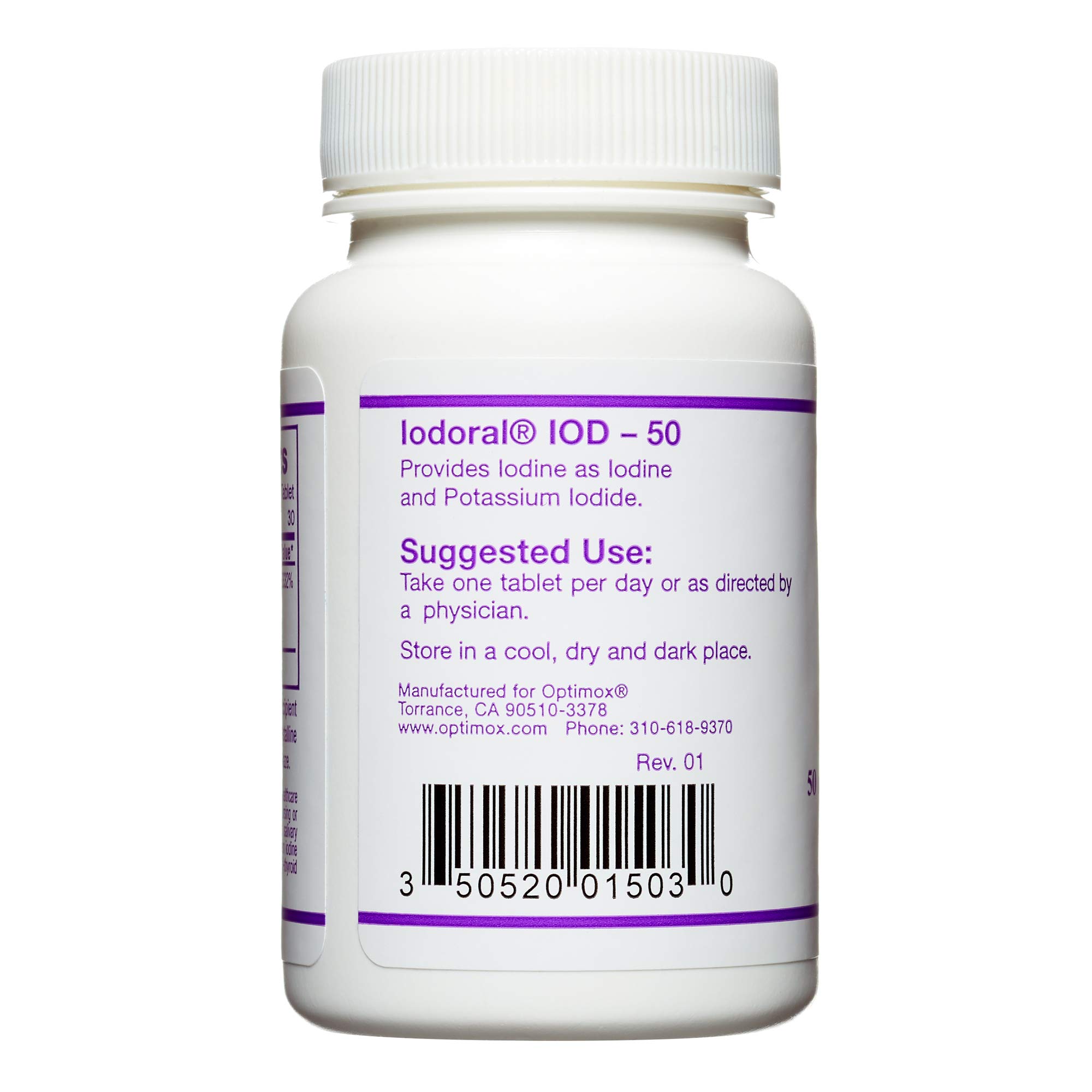 Foto 5 pulgar | Suplemento Optimox Iodoral Iod-50 50 Mg De Yoduro De Potasio 30 Tabletas - Venta Internacional.