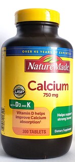 Foto 5 | Suplemento Nature Made Calcium 750 Mg Con Vitaminas D&k 300 Comprimidos - Venta Internacional.