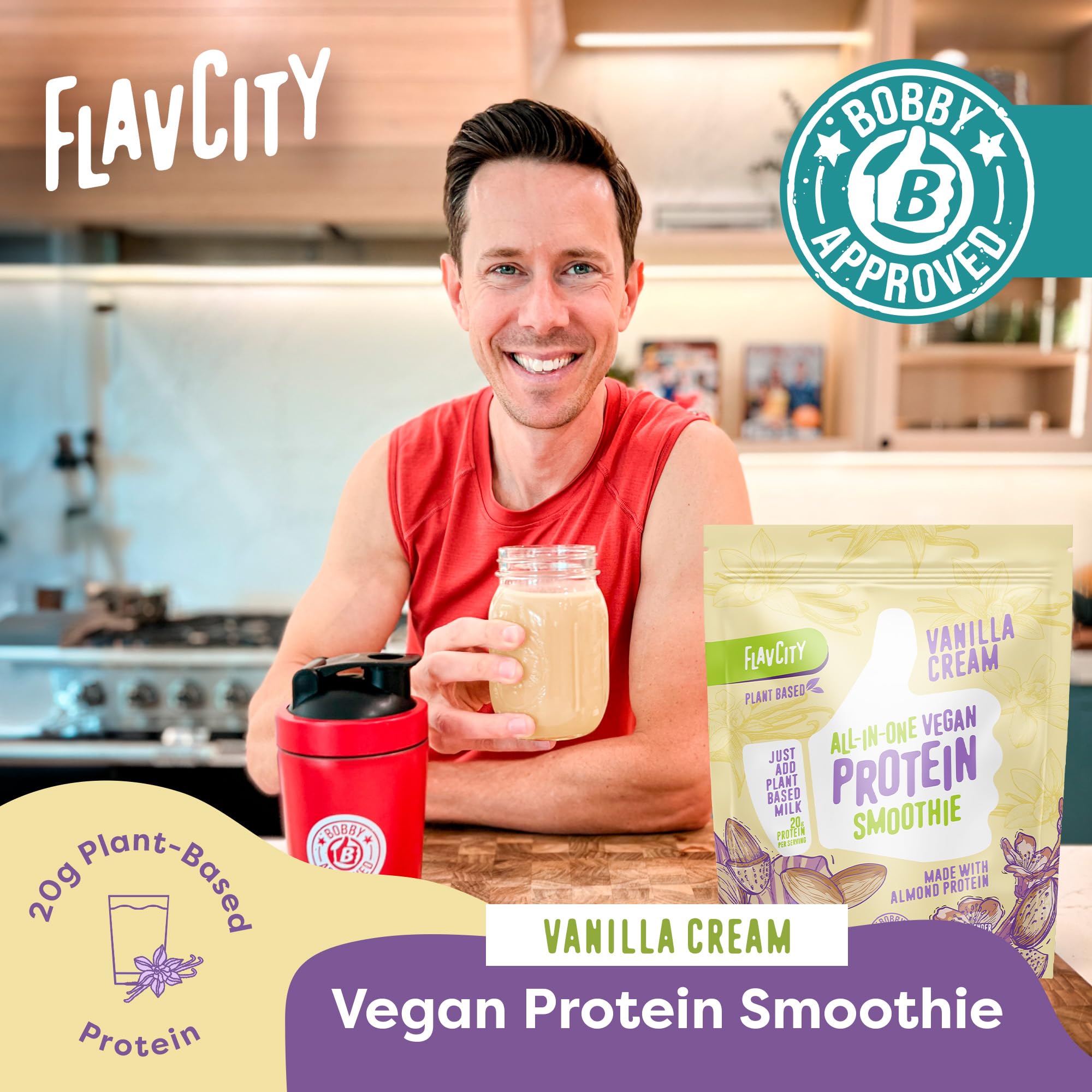 Foto 3 pulgar | Batido De Vainilla Vegano Flavcity Con Proteína En Polvo  300 G - Venta Internacional.