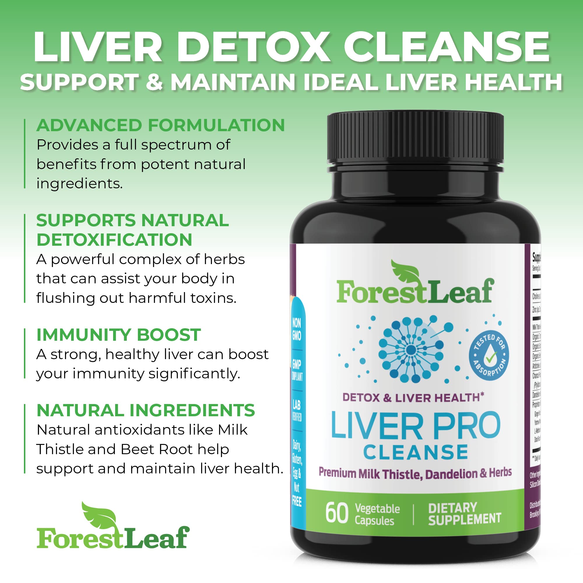 Foto 5 pulgar | Suplemento ForestLeaf Liver Pro Cleanse 60 Capsulas  - Venta Internacional
