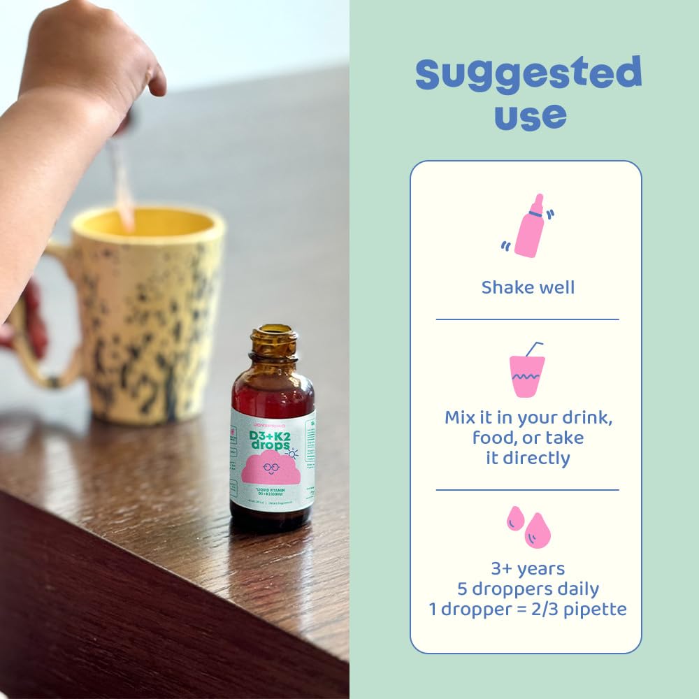 Foto 7 pulgar | Suplemento Joyspring De Vitamina D3 En Forma De Gotas Para Niños Con Vitamina K2  60 Ml - Venta Internacional.