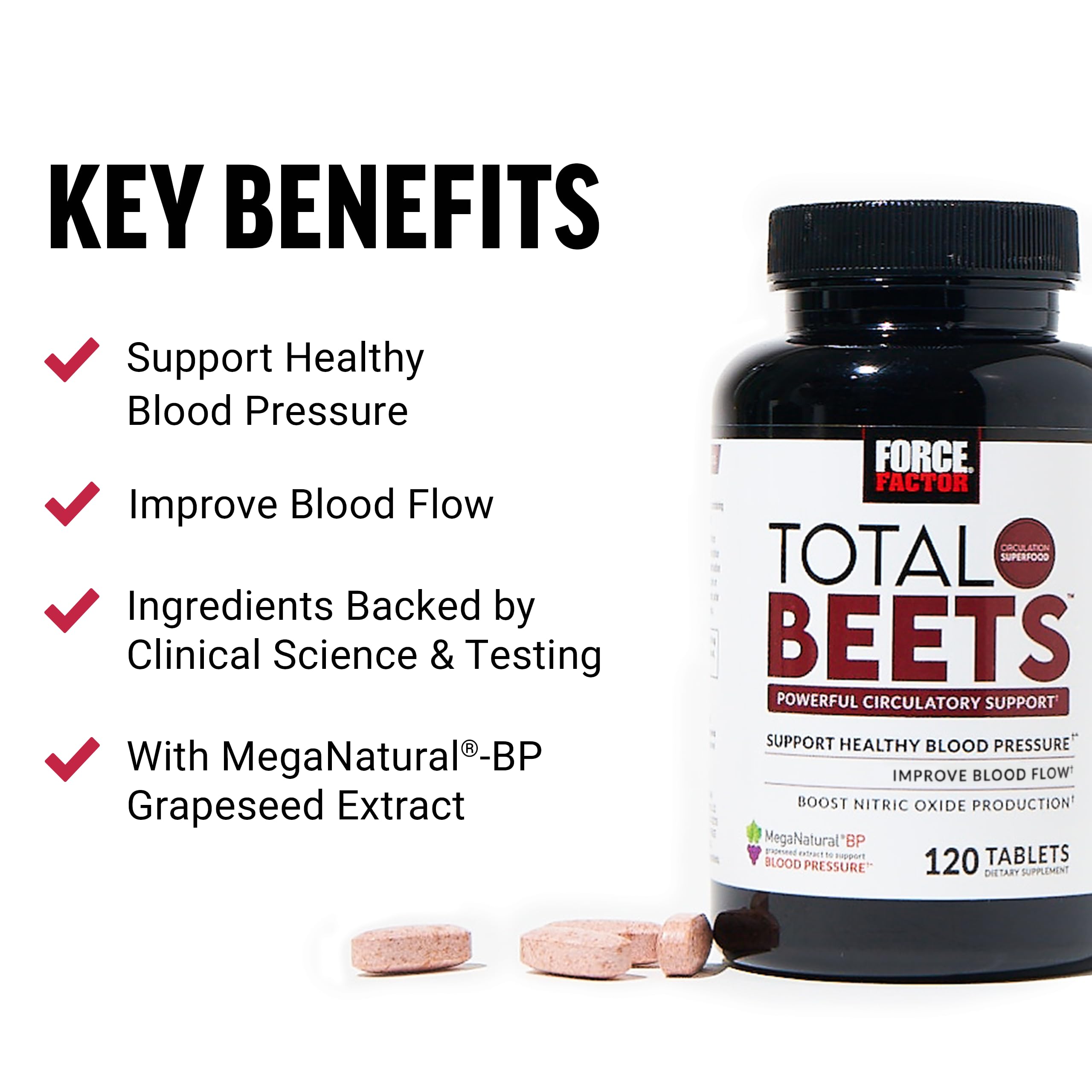 Foto 2 | Suplemento Force Factor Total Beets Blood Pressure 120 Capsulas - Venta Internacional