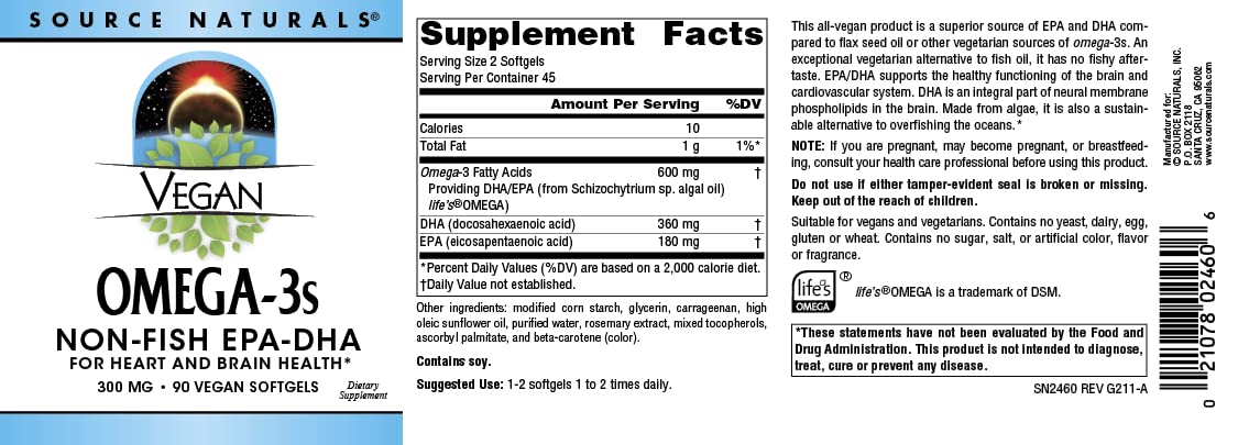 Foto 5 pulgar | Supplement Source Naturals Vegan Omega 3 Epa-dha 300 Mg - Venta Internacional.