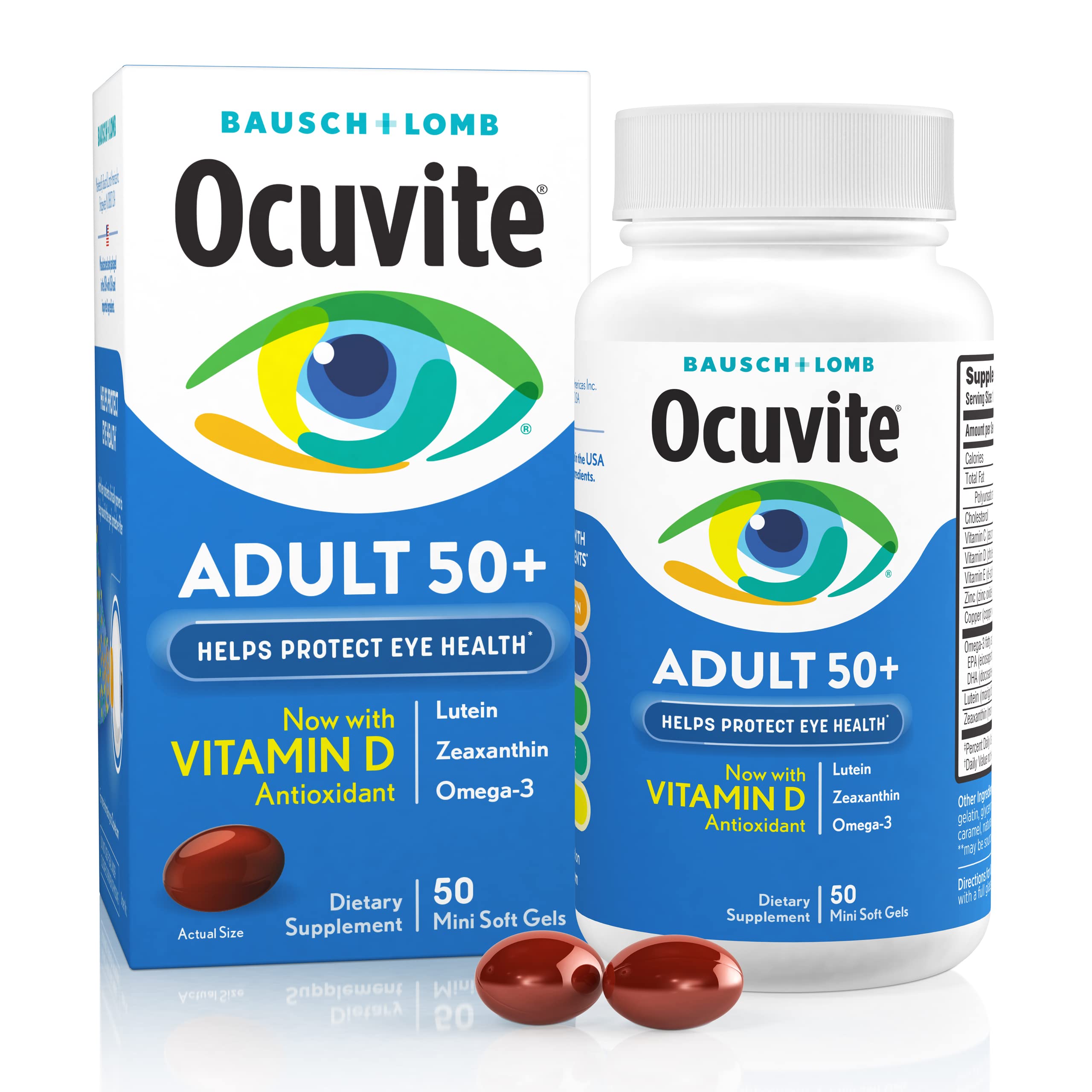 Foto 2 pulgar | Suplemento Ocuvite Eye Vitamin & Mineral Adult 50+ 50 Cápsulas Blandas - Venta Internacional.