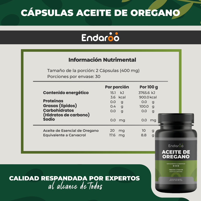 Foto 3 pulgar | Aceite De Orégano 60 Cápsulas
