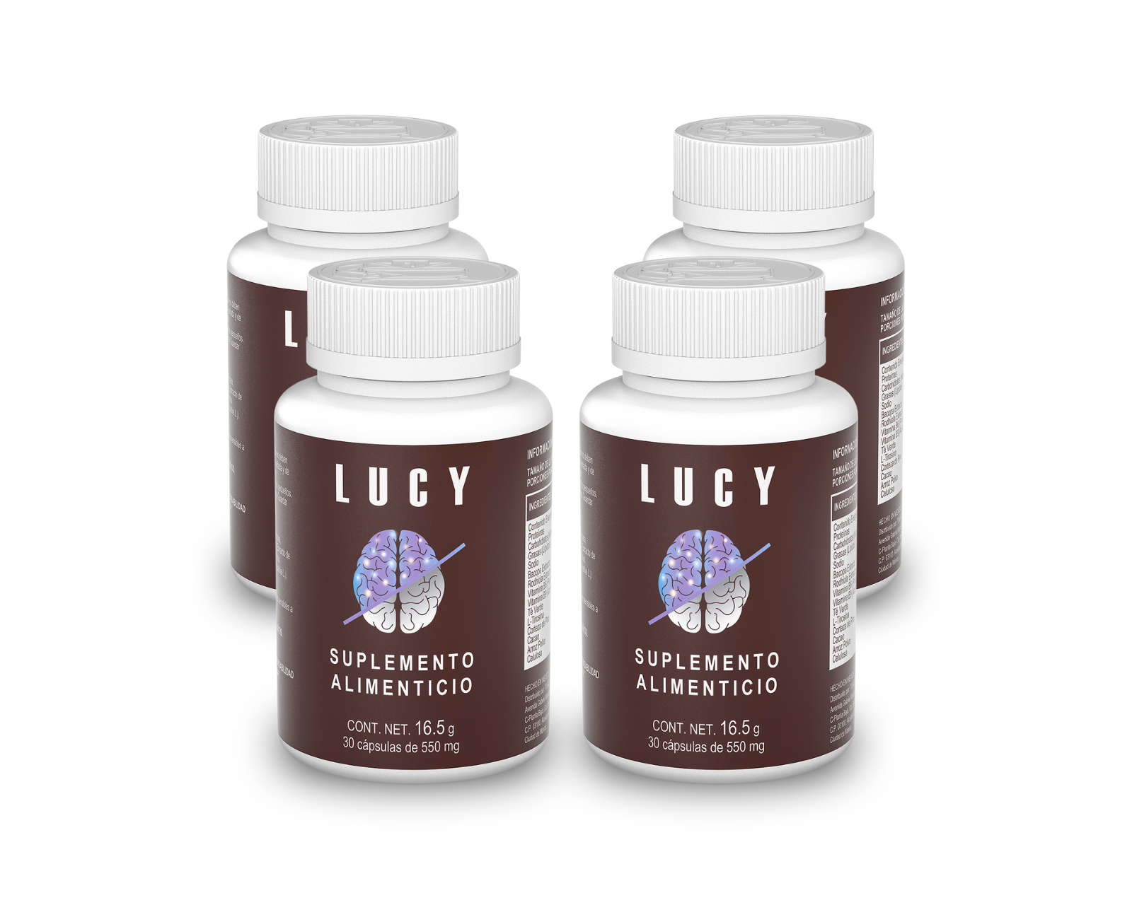 Foto 1 | Lucy Bacoppa Monnieri + Vitamina B6 16.5 g 4 Frascos de 30 Cápsulas C/U
