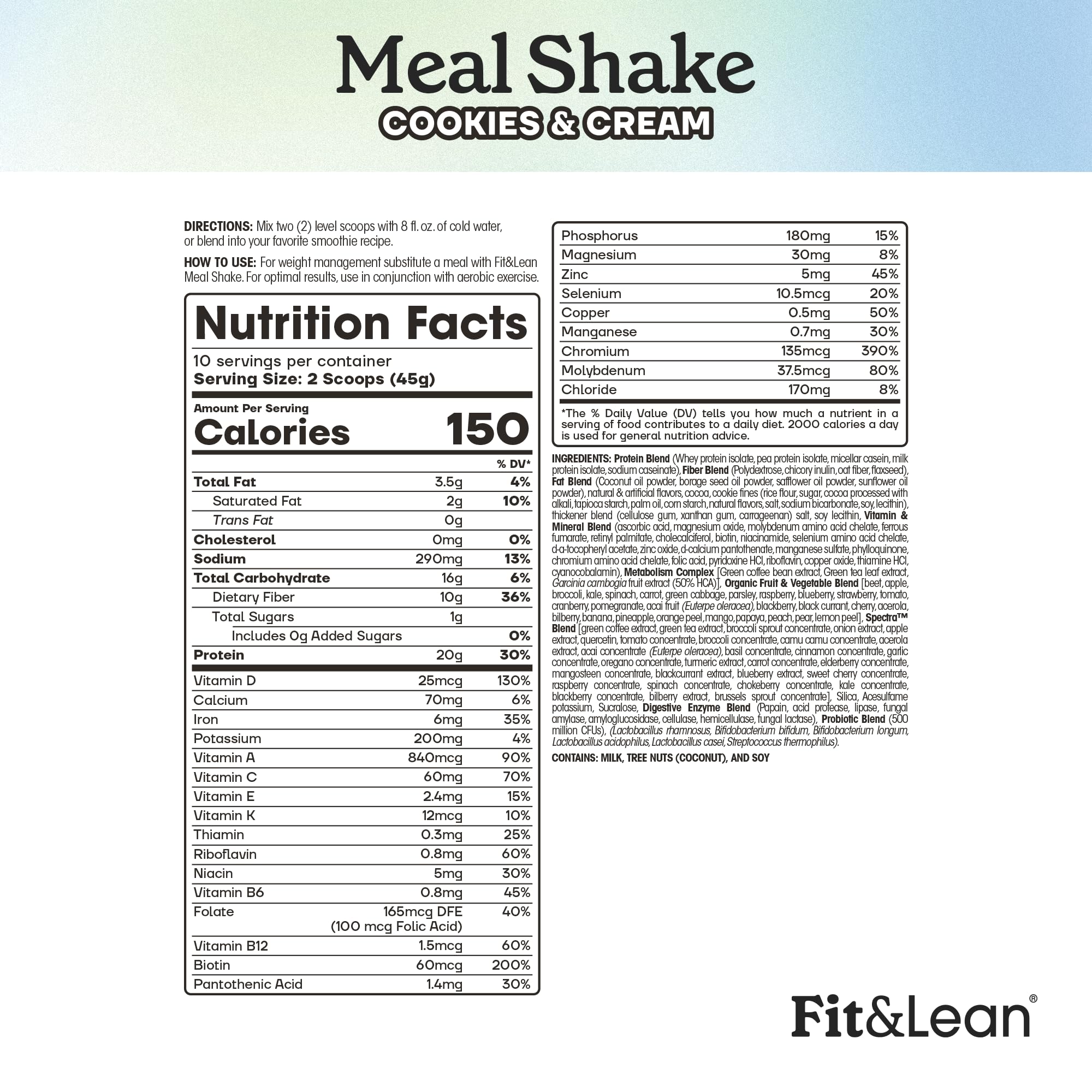 Foto 5 pulgar | Crema para Galletas Meal Shake Fit & Lean Fat Burning con Proteína de 1 Libra - Venta Internacional