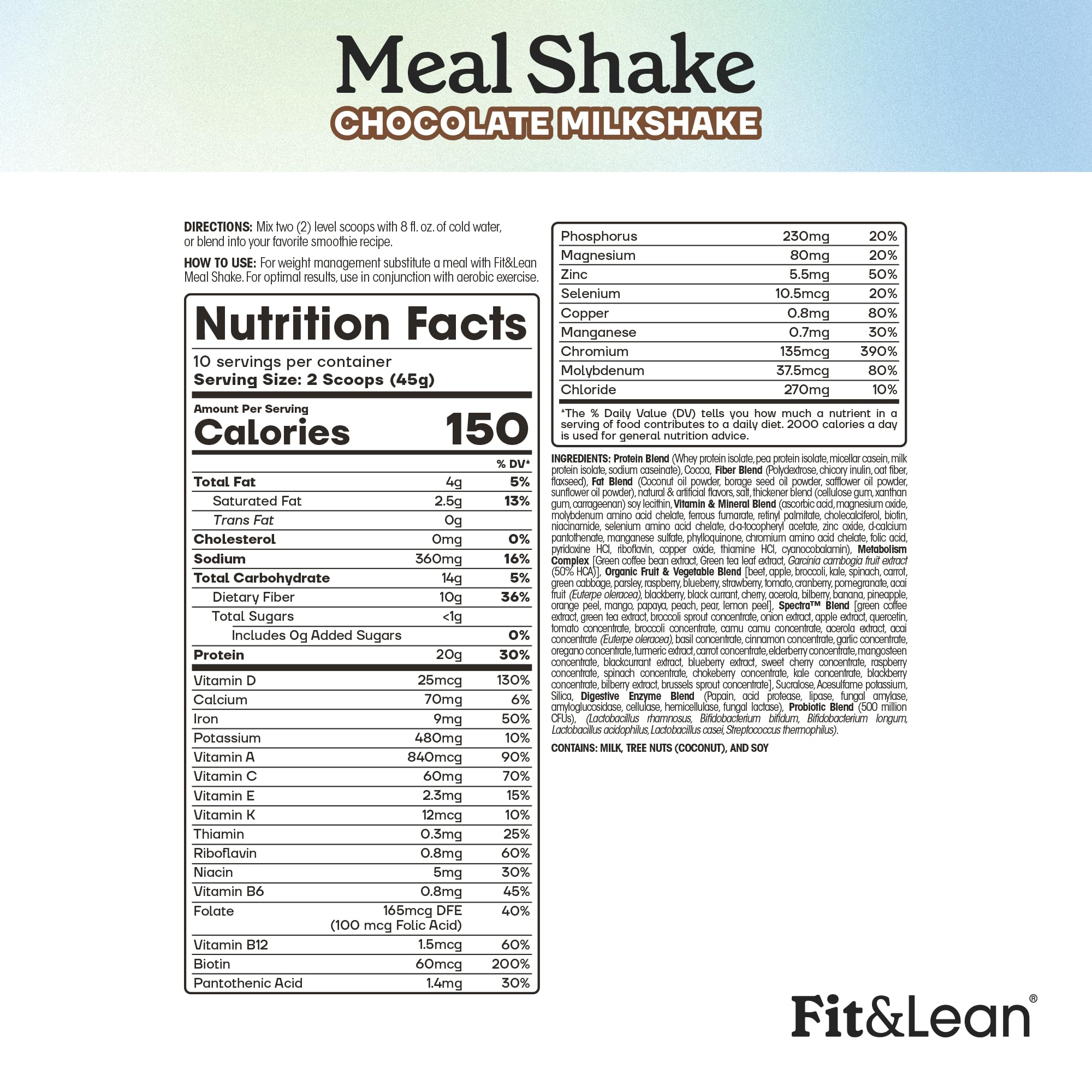 Foto 5 pulgar | Sustituto Meal Shake Fit & Lean Fat Burning, Chocolate - Venta Internacional