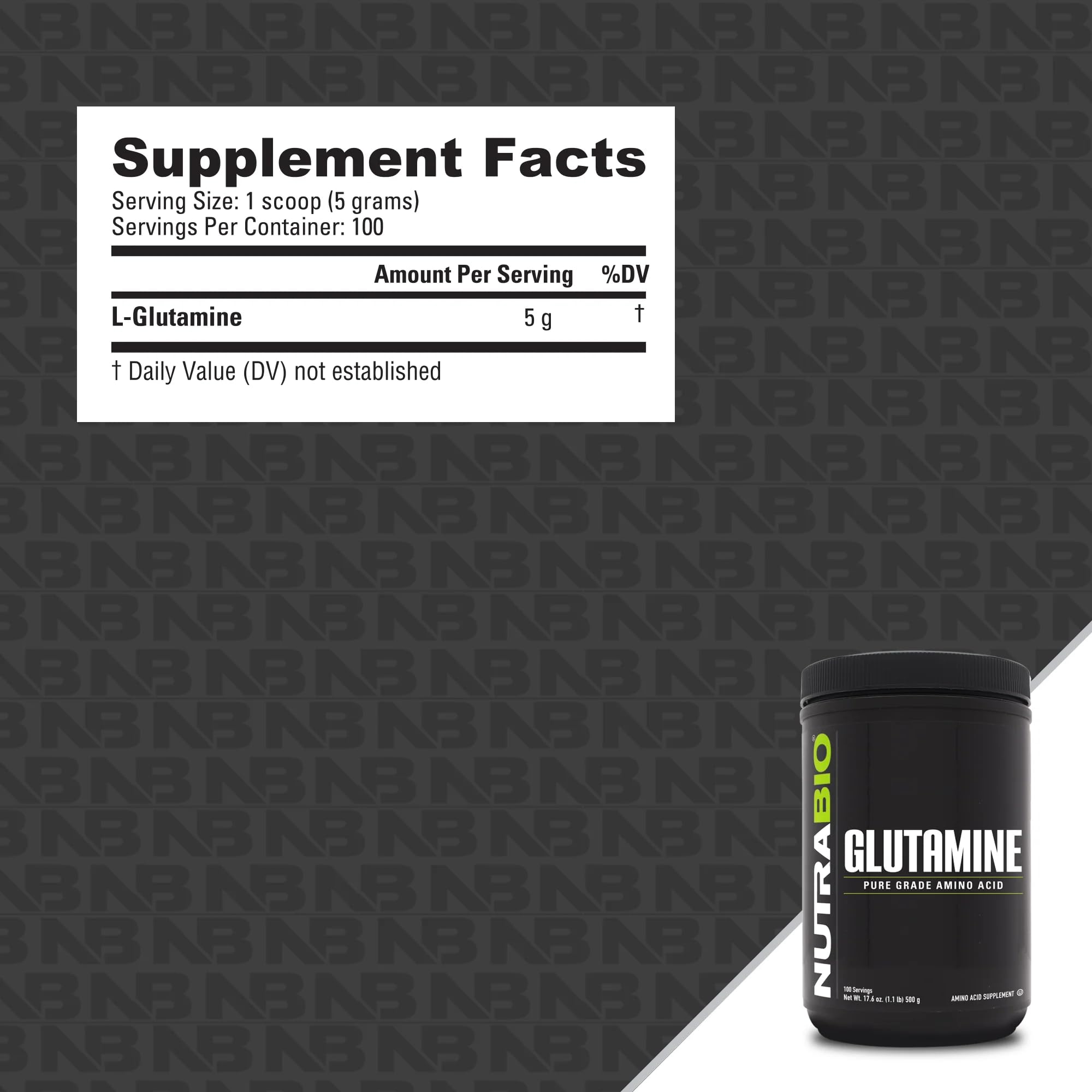 Foto 3 pulgar | Suplemento De L-glutamina Nutrabio Pure Grade 500 G En Polvo - Venta Internacional.