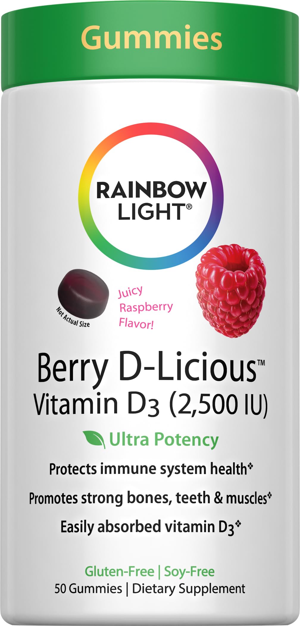 Foto 2 pulgar | Suplemento de Vitamina D Rainbow Light Berry D-licious 50 Gomitas - Venta Internacional