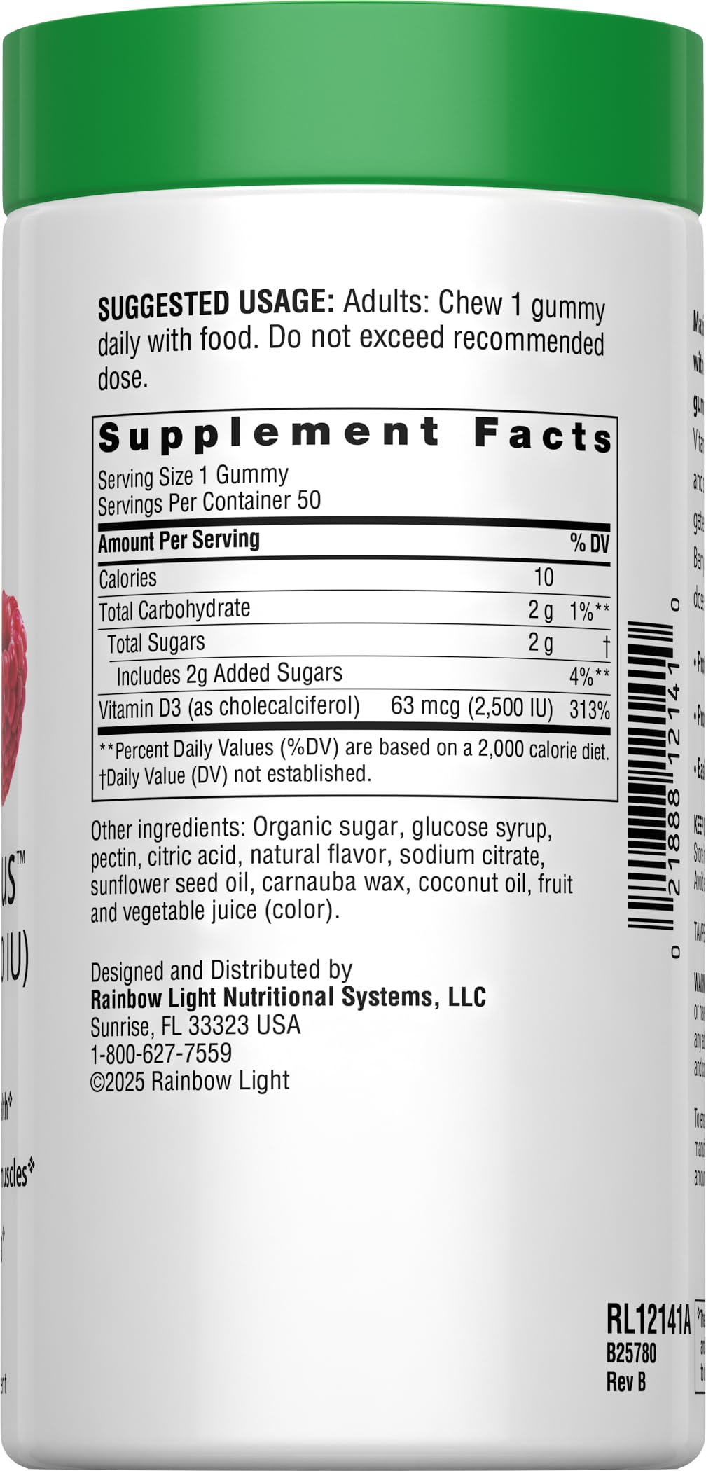 Foto 4 pulgar | Suplemento de Vitamina D Rainbow Light Berry D-licious 50 Gomitas - Venta Internacional