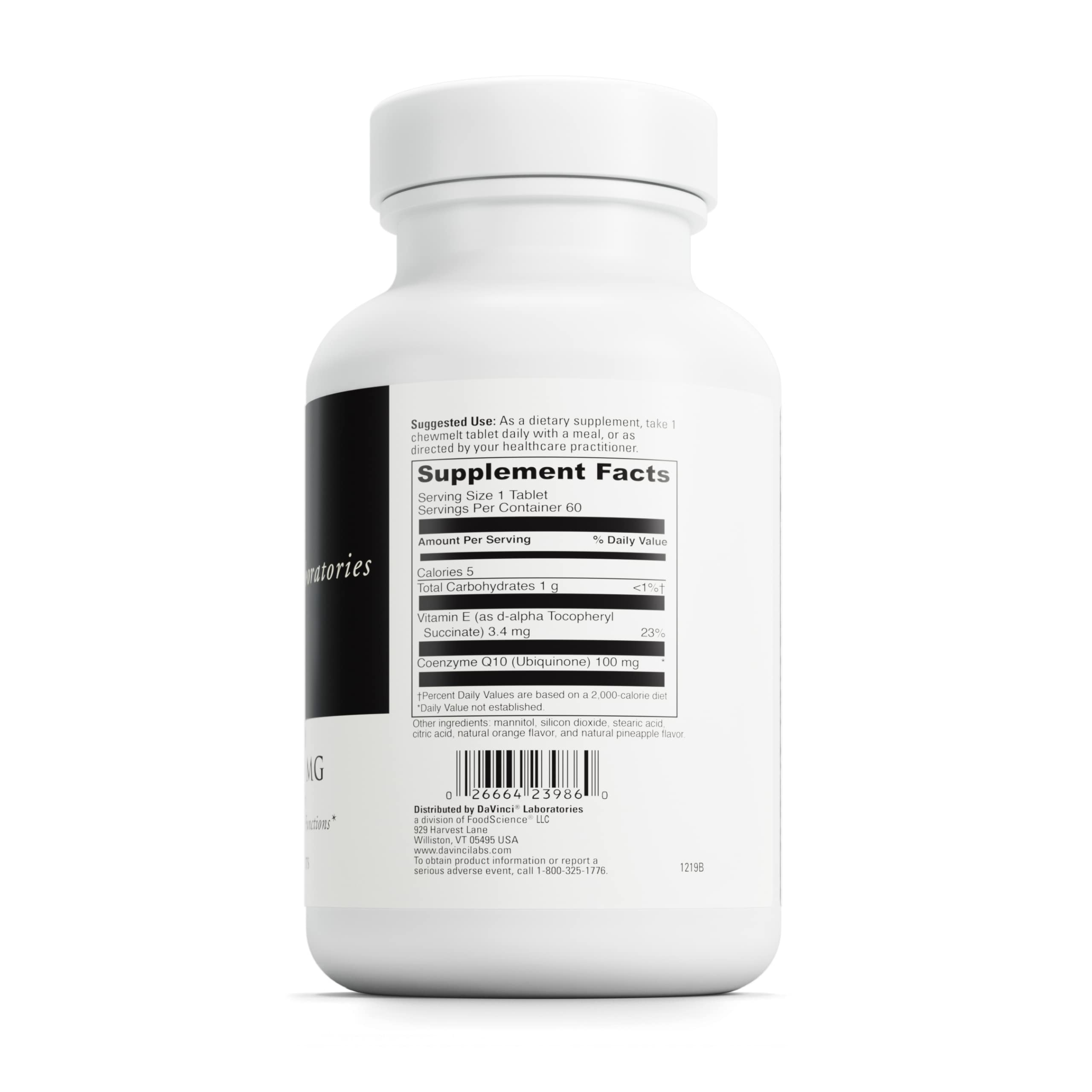 Foto 2 | Suplemento Masticable de Coenzima Q10 De Davinci Labs 100 Mg 60 Comprimidos - Venta Internacional