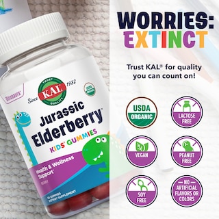 Foto 5 | Gomitas Kal Jurassic Elderberry Kids 60 Unidades - Venta Internacional