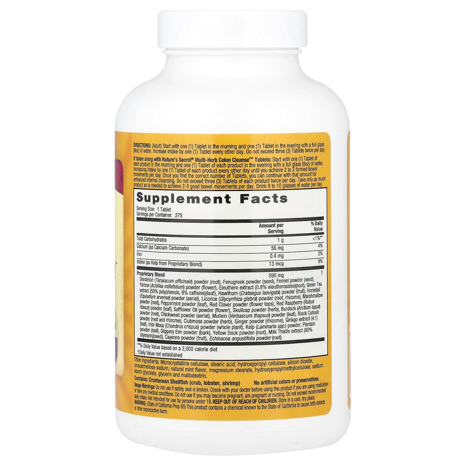 Foto 3 pulgar | Suplemento Nature's Secret Multi-herb Digestion & Detox 275 Tabletas - Venta Internacional.