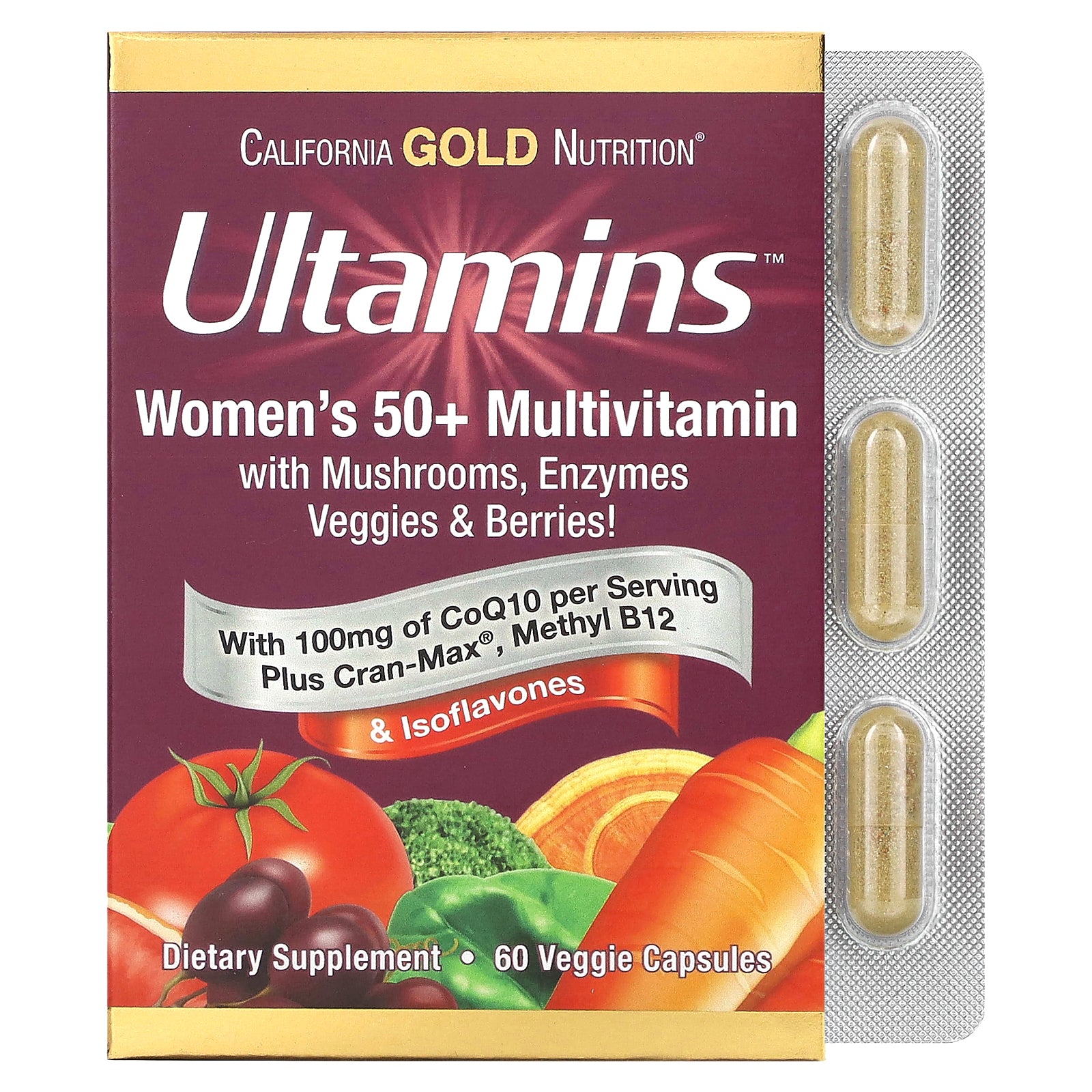 Foto 1 | Multivitamínico California Gold Nutrition Ultamins Para Mujer  50 O Más  60 Cápsulas - Venta Internacional.