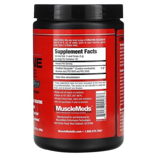 Foto 2 | Suplemento Musclemeds Decanato De Creatina Sin Sabor 300 G - Venta Internacional.