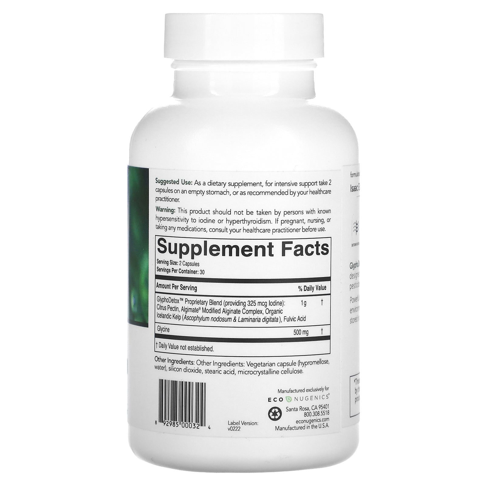 Foto 2 | Suplemento Econugenics Glyphodetox 60 Cápsulas Vegetarianas - Venta Internacional.