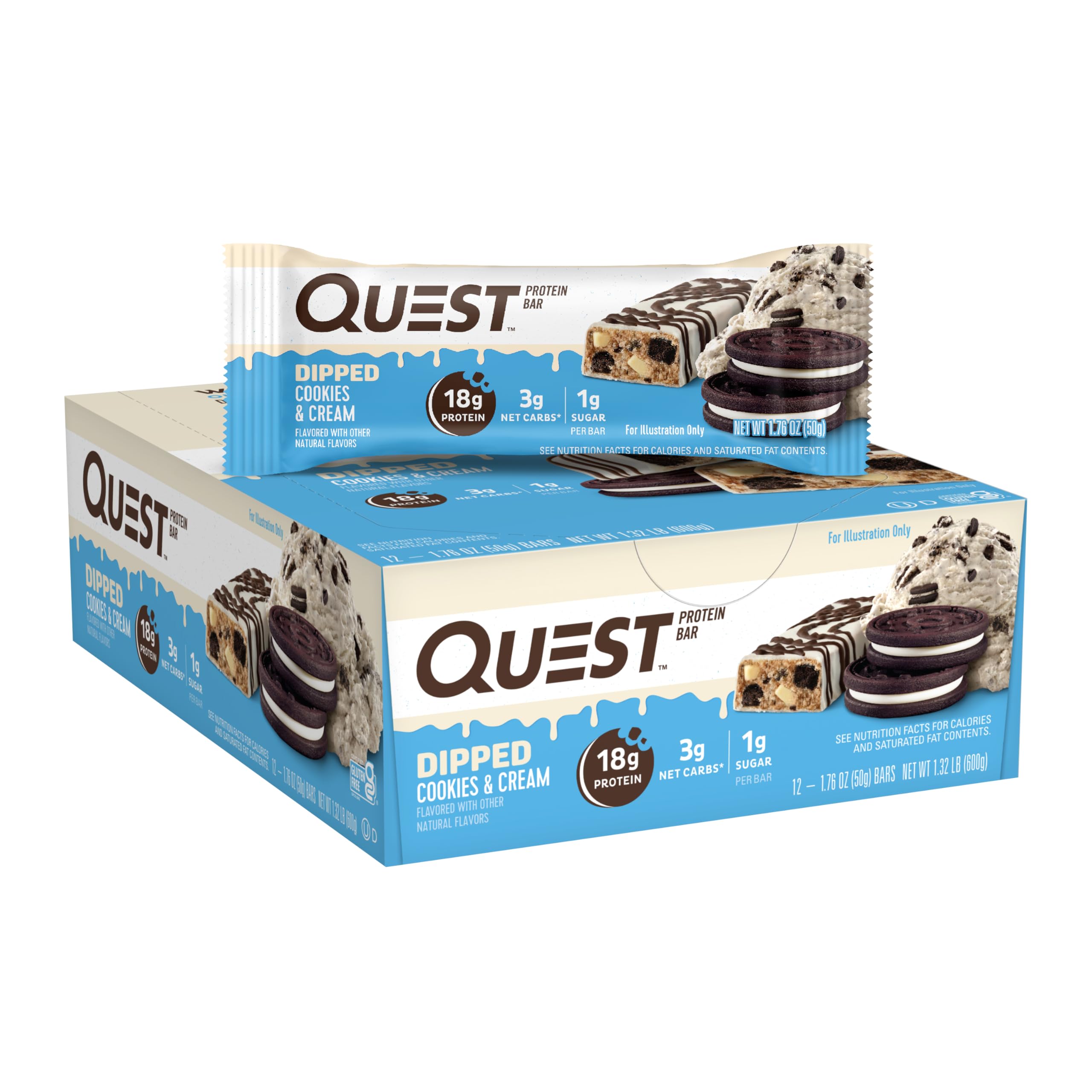 Foto 2 pulgar | Protein Bars Quest Nutrition  Galletas Y Crema De Chocolate Bañadas - Venta Internacional.