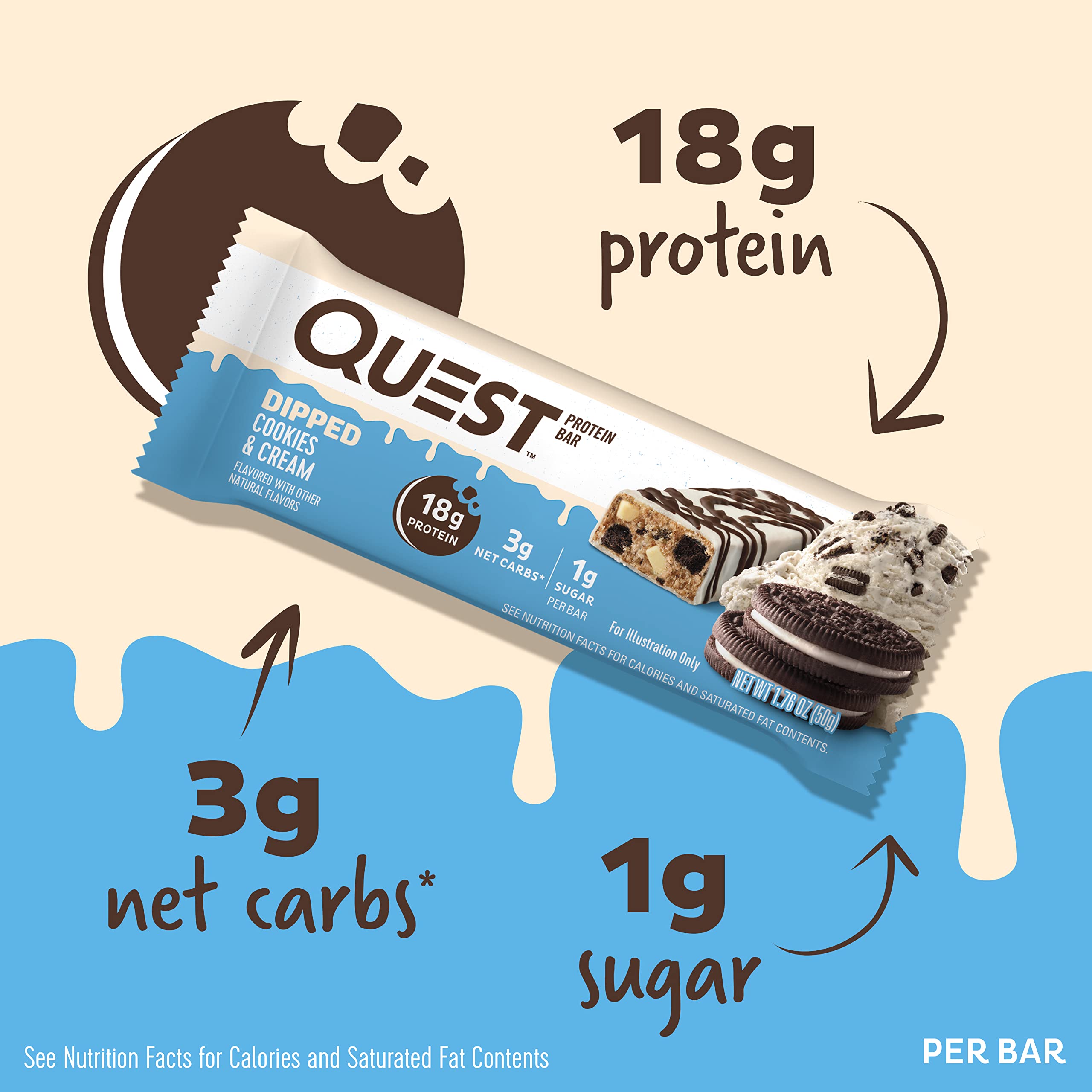 Foto 3 pulgar | Protein Bars Quest Nutrition  Galletas Y Crema De Chocolate Bañadas - Venta Internacional.