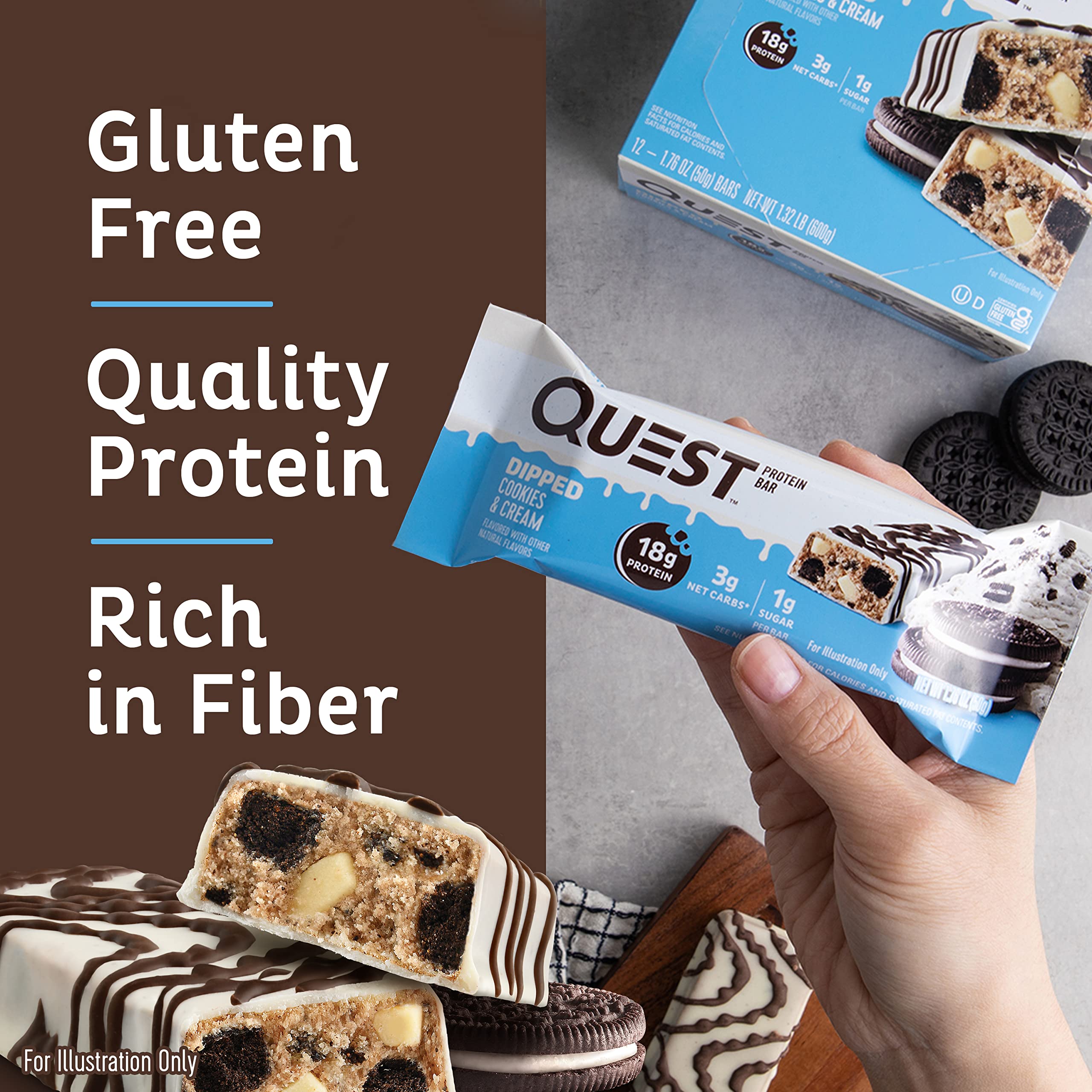 Foto 4 pulgar | Protein Bars Quest Nutrition  Galletas Y Crema De Chocolate Bañadas - Venta Internacional.