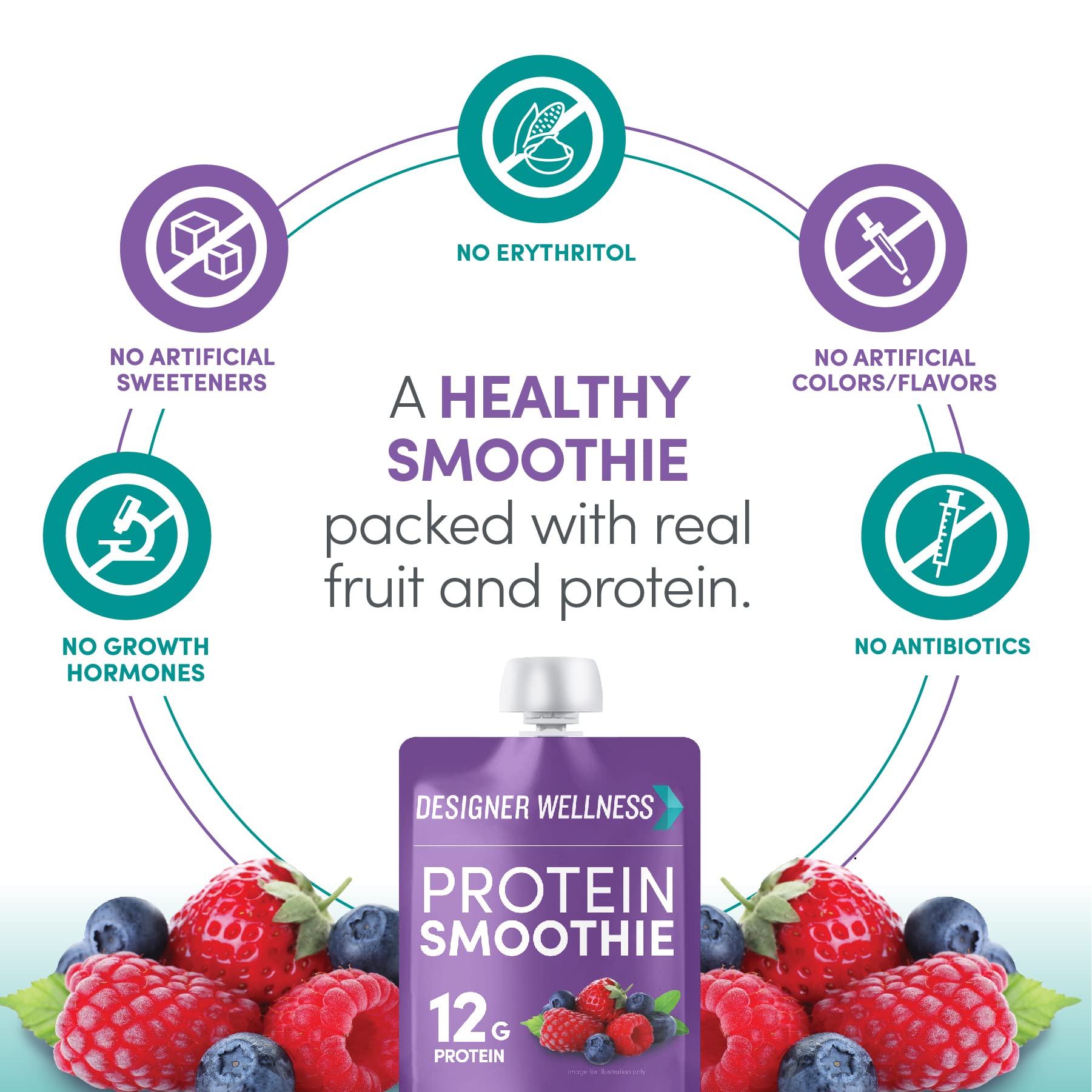 Foto 5 pulgar | Protein Smoothie Designer Wellness Mixed Berry 12 G De Proteína - Venta Internacional.