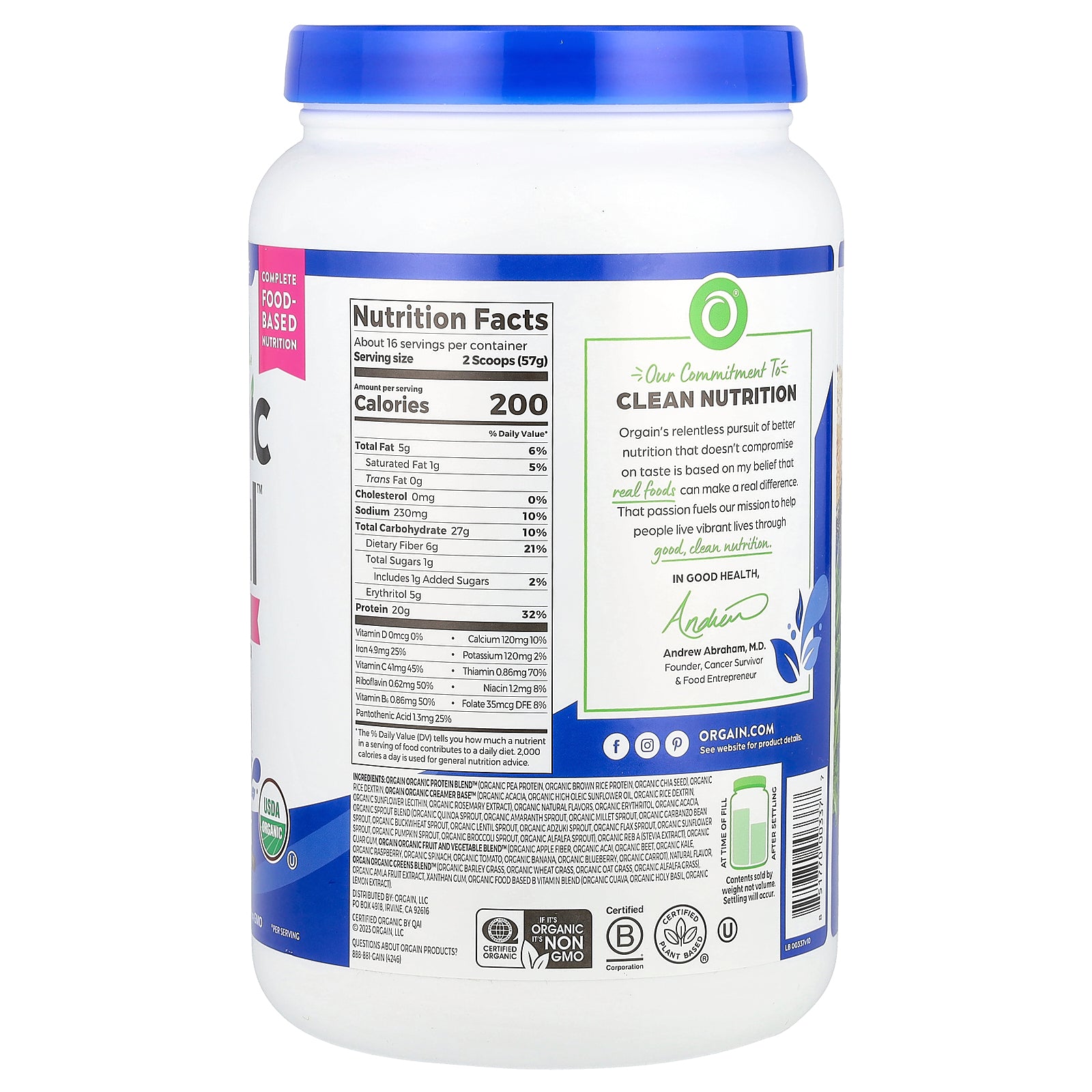 Foto 3 pulgar | Nutrition Shake Powder Orgain Organic Meal Vainilla 912g - Venta Internacional.